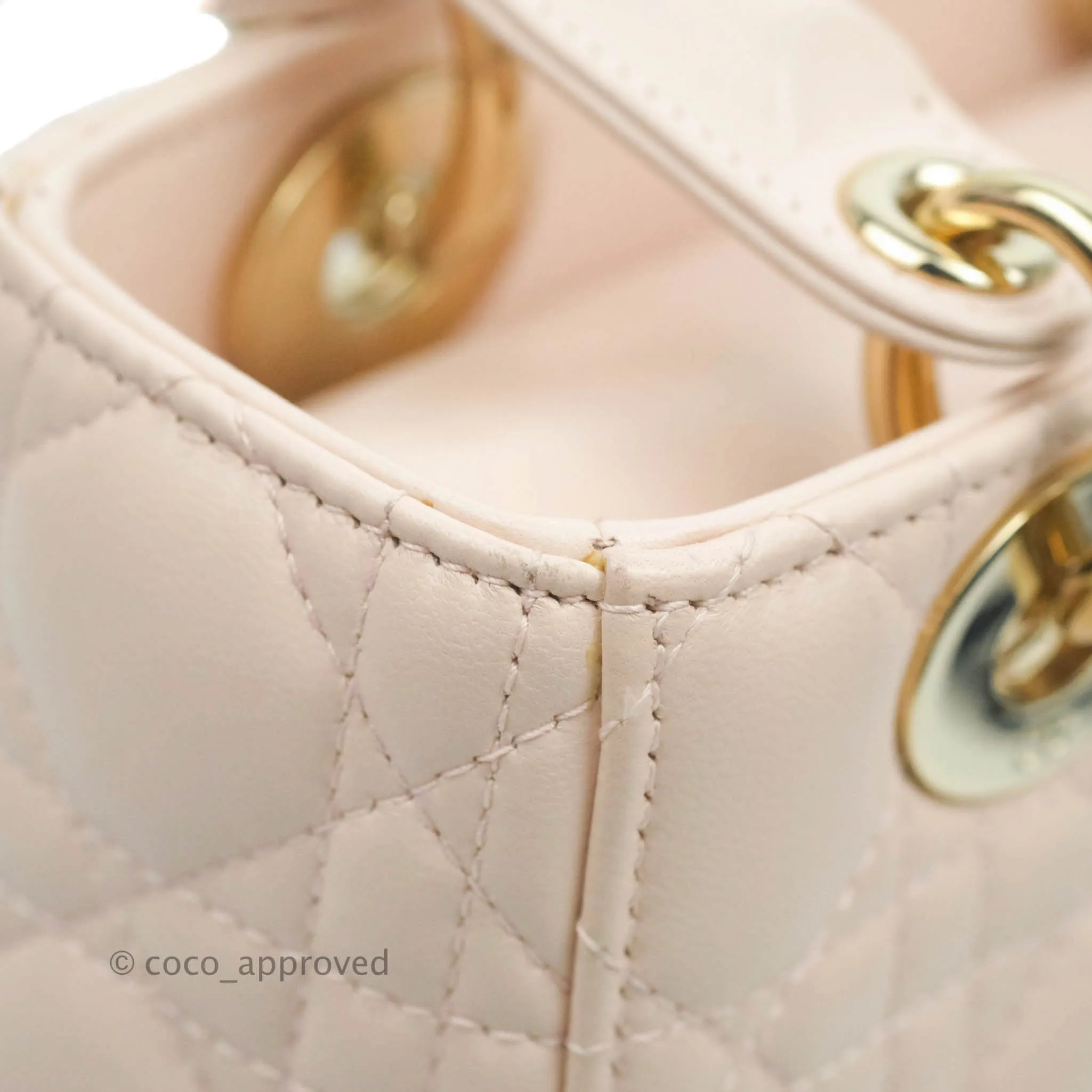 Christian Dior Lambskin My ABCDior Lady Dior Pale Pink Gold Hardware
