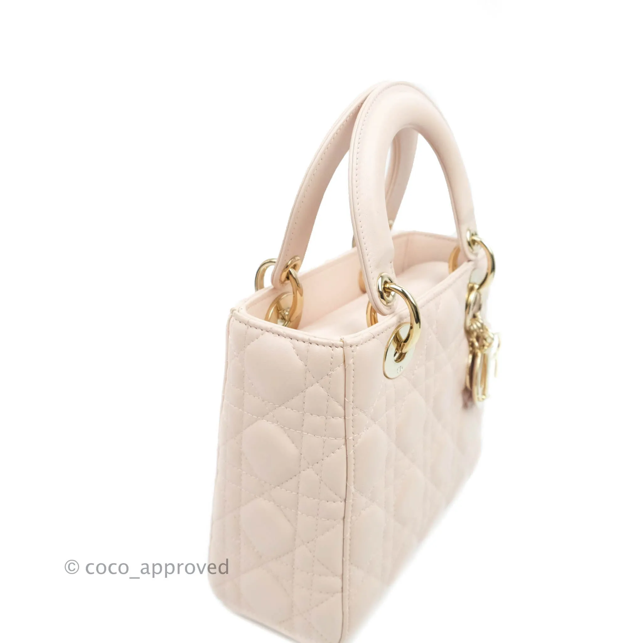 Christian Dior Lambskin My ABCDior Lady Dior Pale Pink Gold Hardware