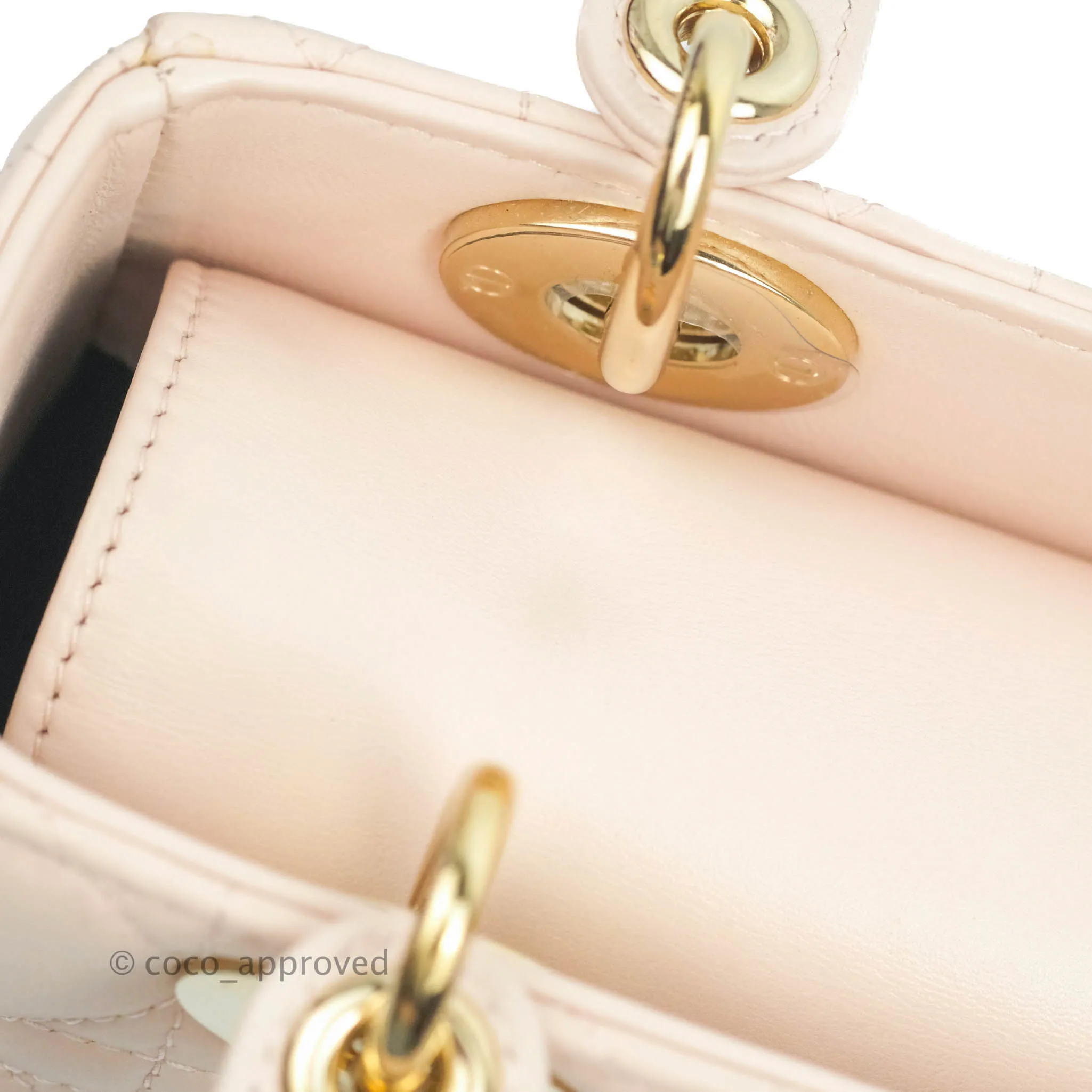 Christian Dior Lambskin My ABCDior Lady Dior Pale Pink Gold Hardware