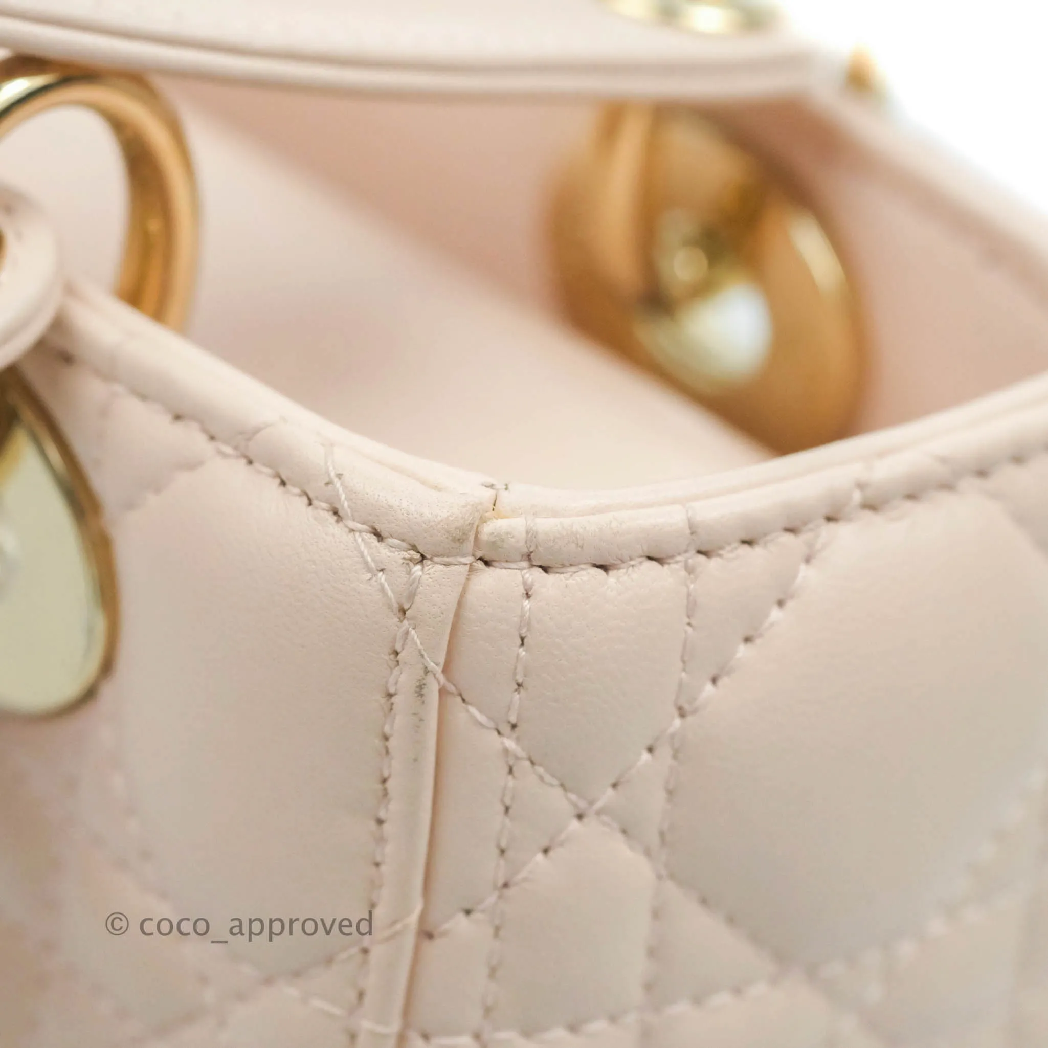 Christian Dior Lambskin My ABCDior Lady Dior Pale Pink Gold Hardware