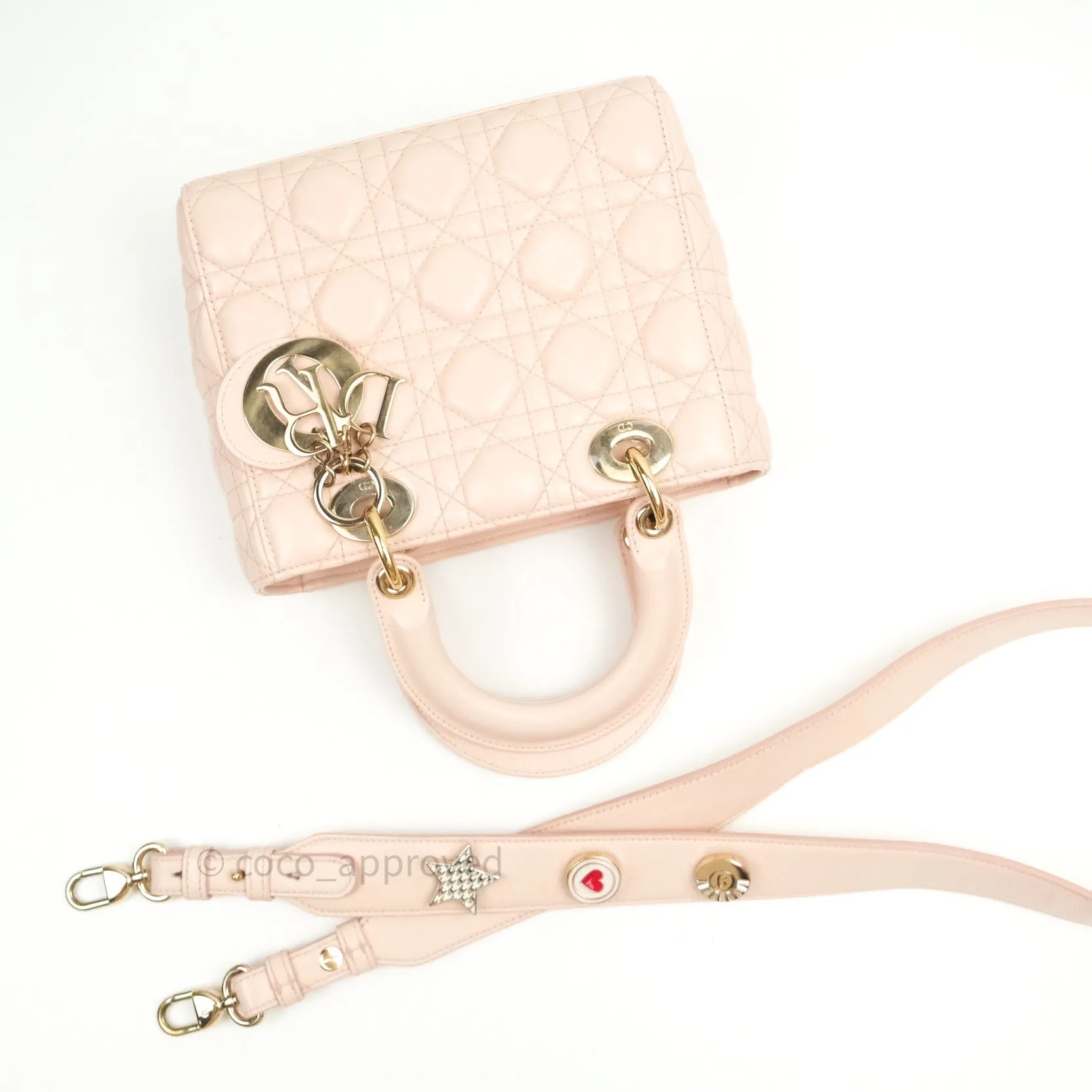 Christian Dior Lambskin My ABCDior Lady Dior Pink Gold Hardware