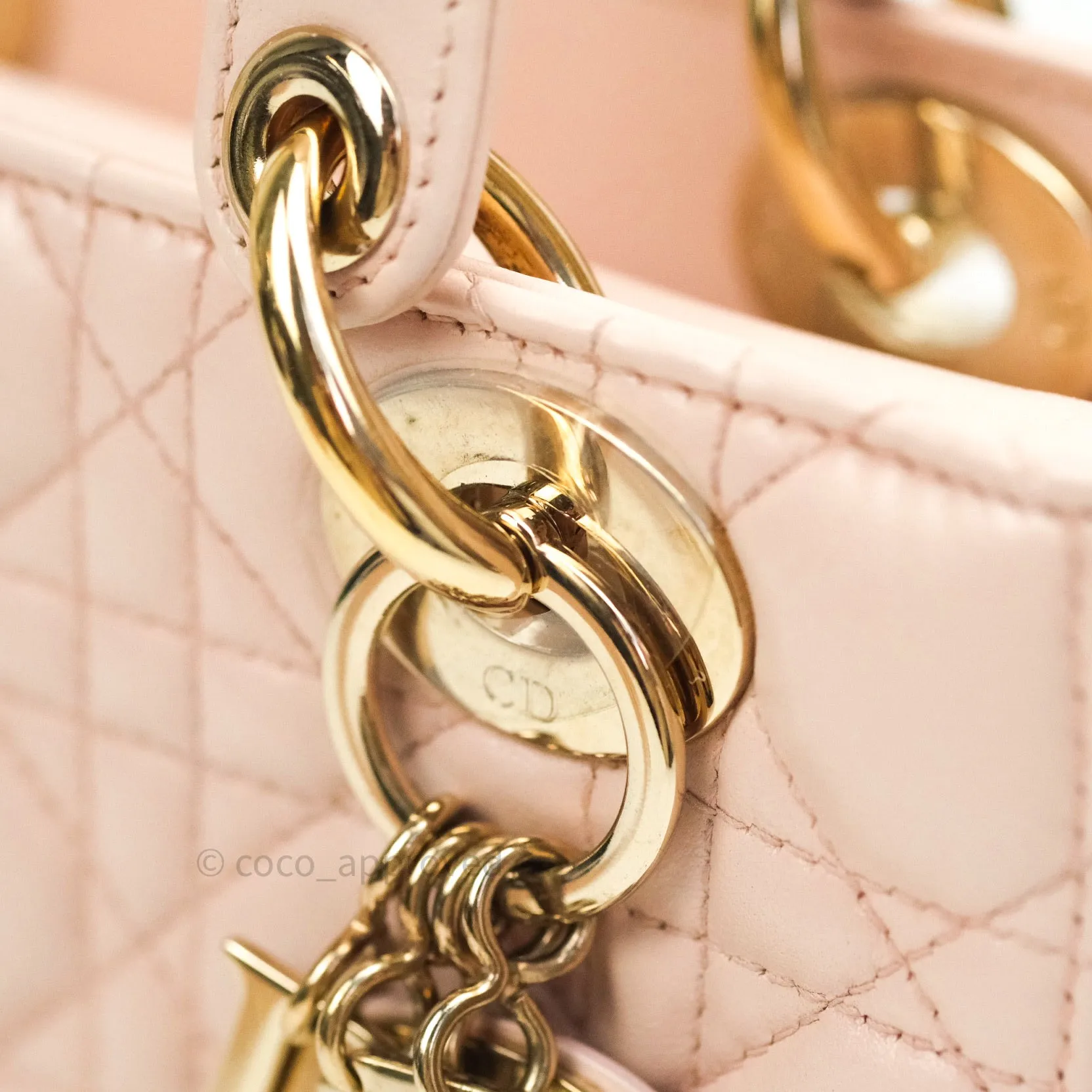 Christian Dior Lambskin My ABCDior Lady Dior Pink Gold Hardware