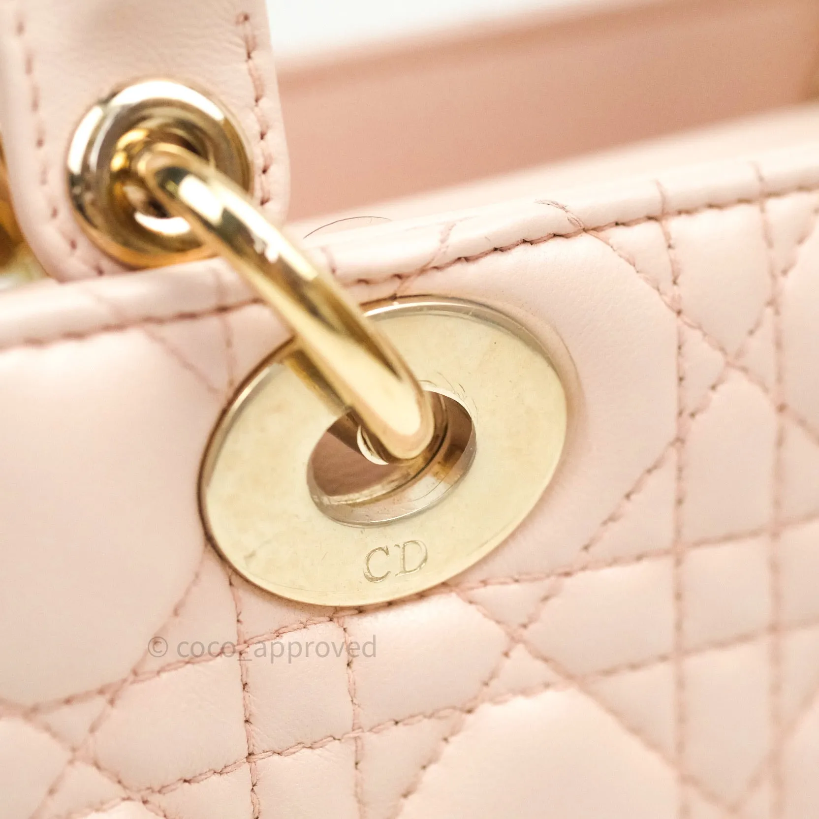 Christian Dior Lambskin My ABCDior Lady Dior Pink Gold Hardware