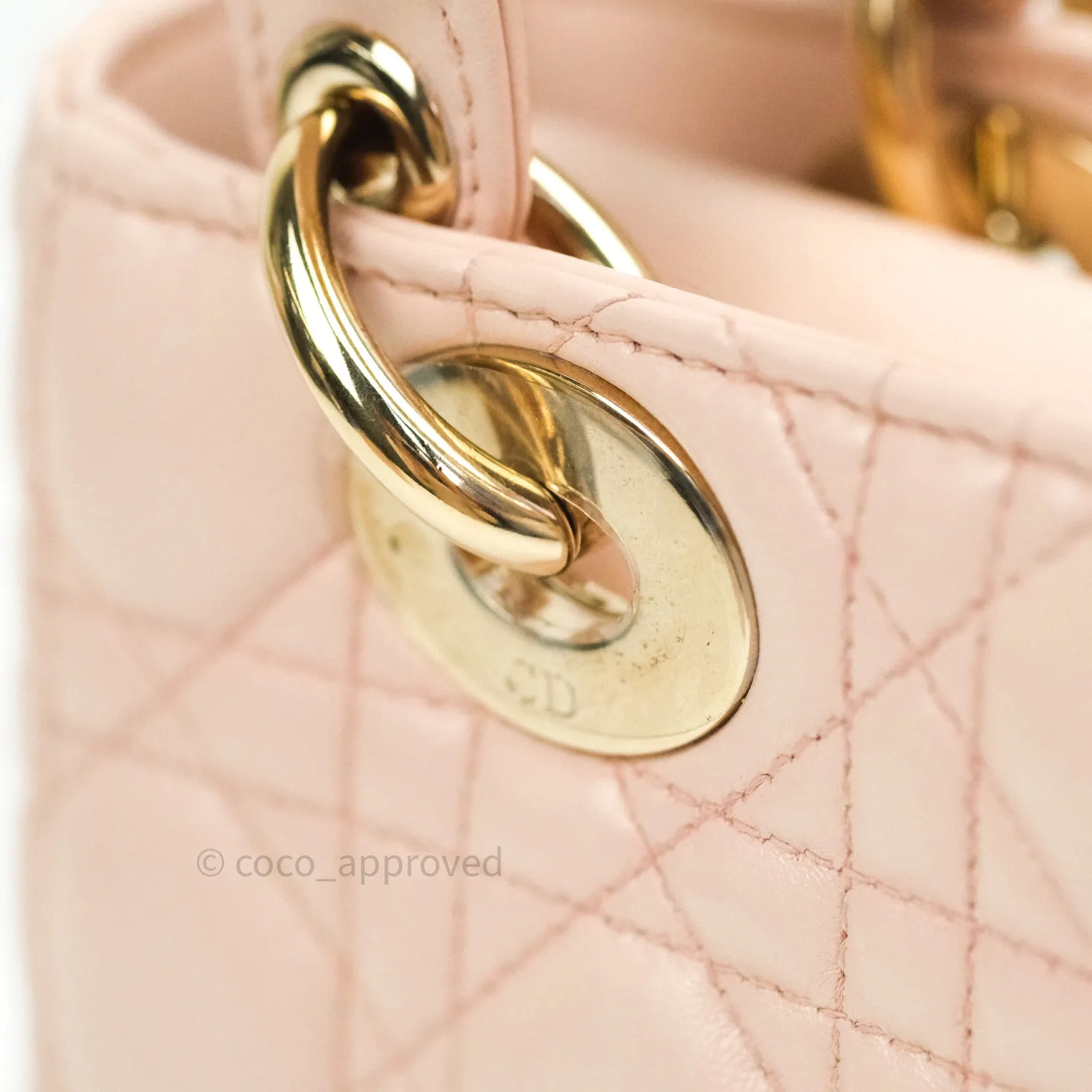 Christian Dior Lambskin My ABCDior Lady Dior Pink Gold Hardware