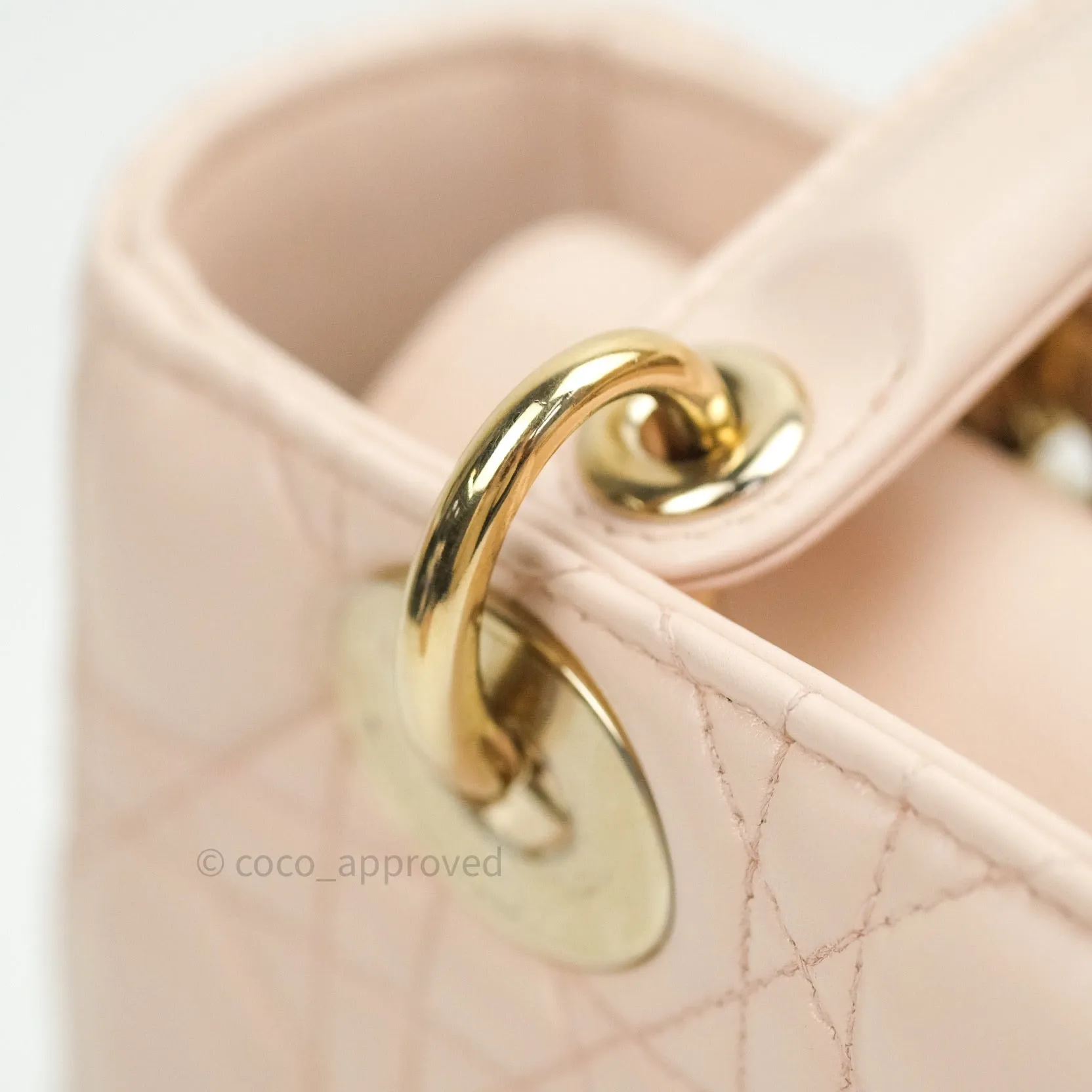 Christian Dior Lambskin My ABCDior Lady Dior Pink Gold Hardware