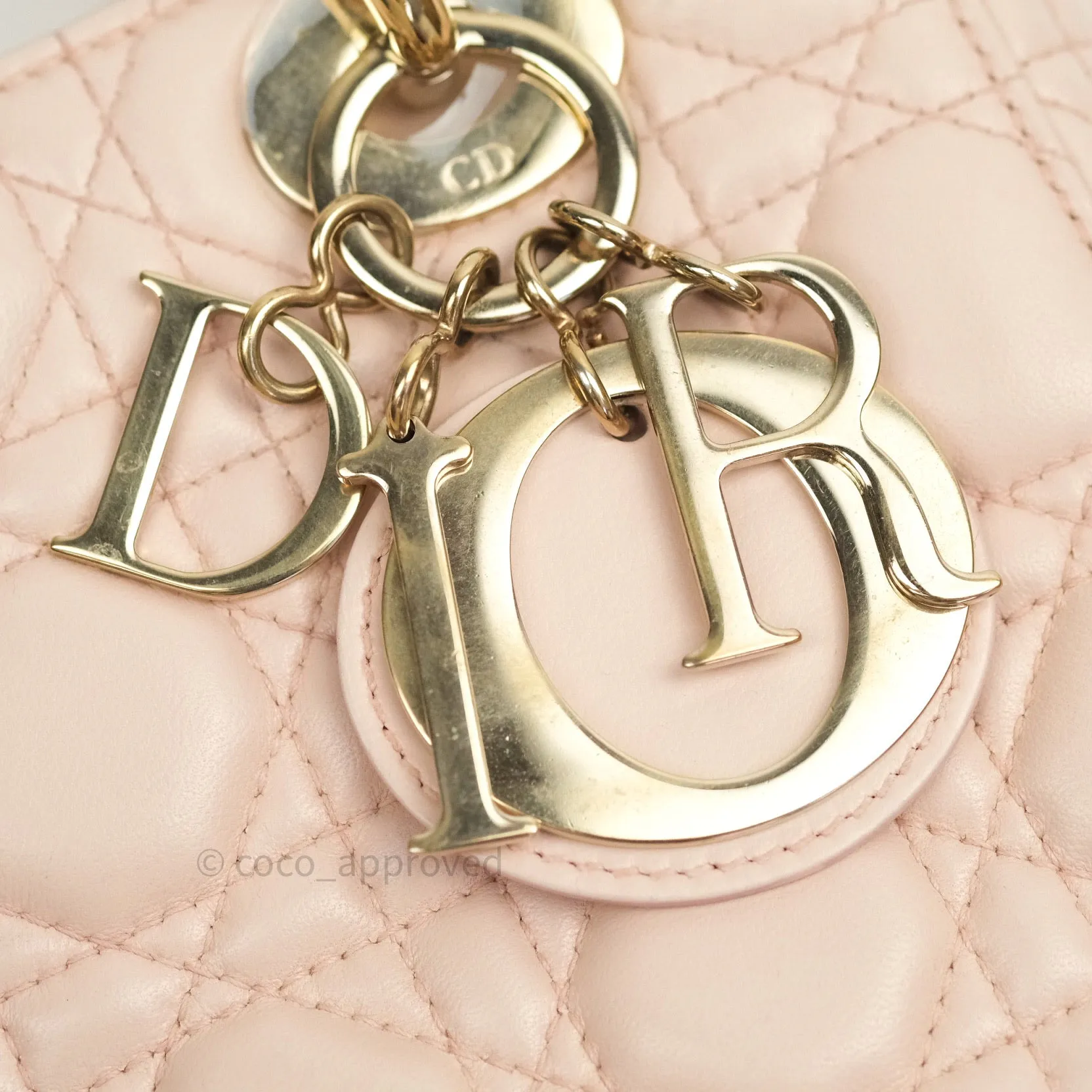 Christian Dior Lambskin My ABCDior Lady Dior Pink Gold Hardware