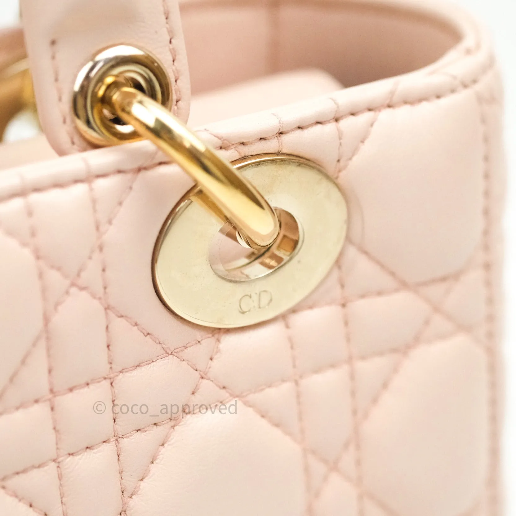 Christian Dior Lambskin My ABCDior Lady Dior Pink Gold Hardware