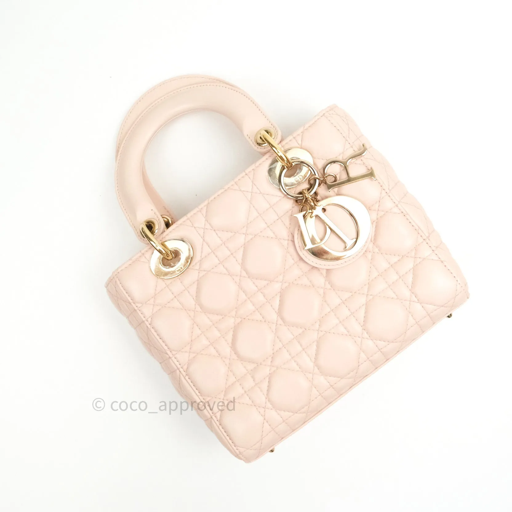Christian Dior Lambskin My ABCDior Lady Dior Pink Gold Hardware
