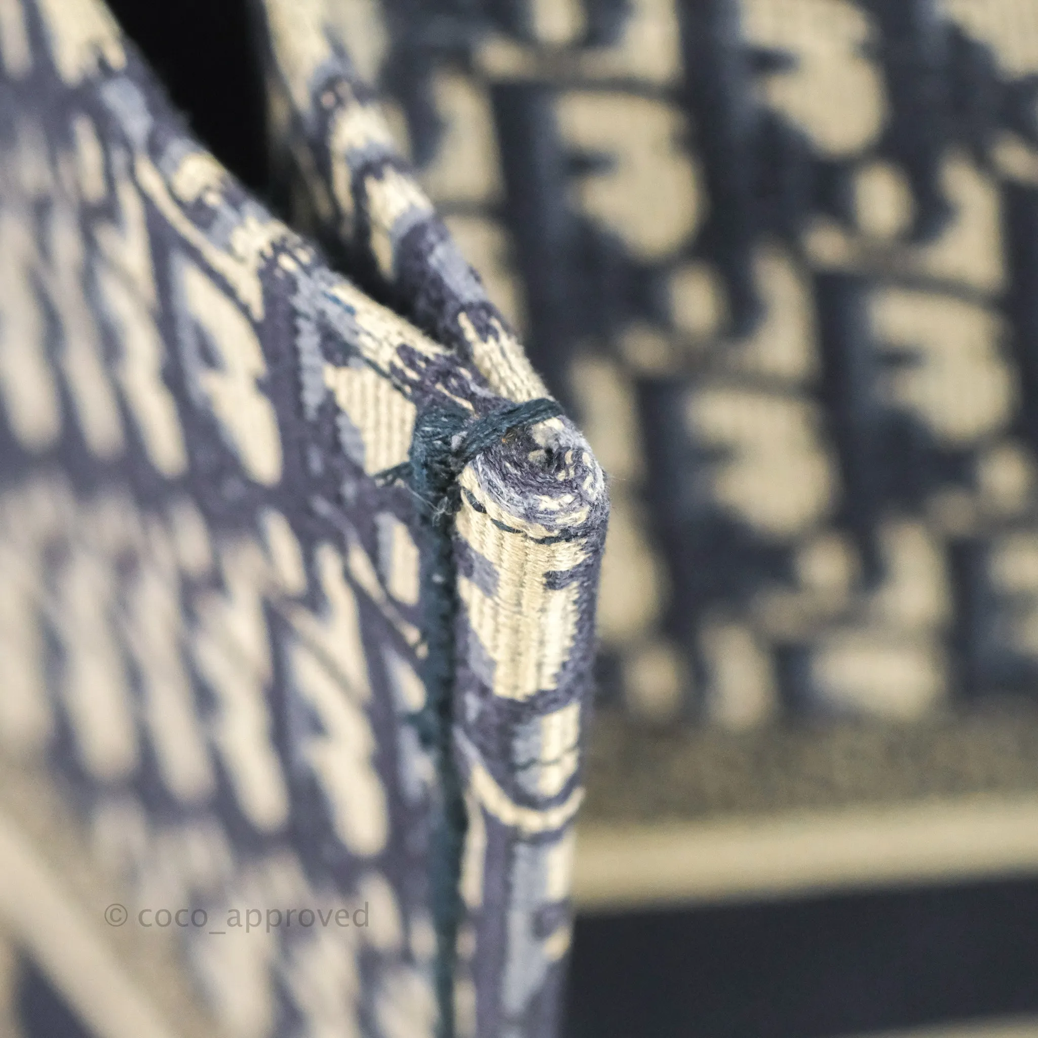 Christian Dior Large Dior Oblique Embroidery Canvas Book Tote