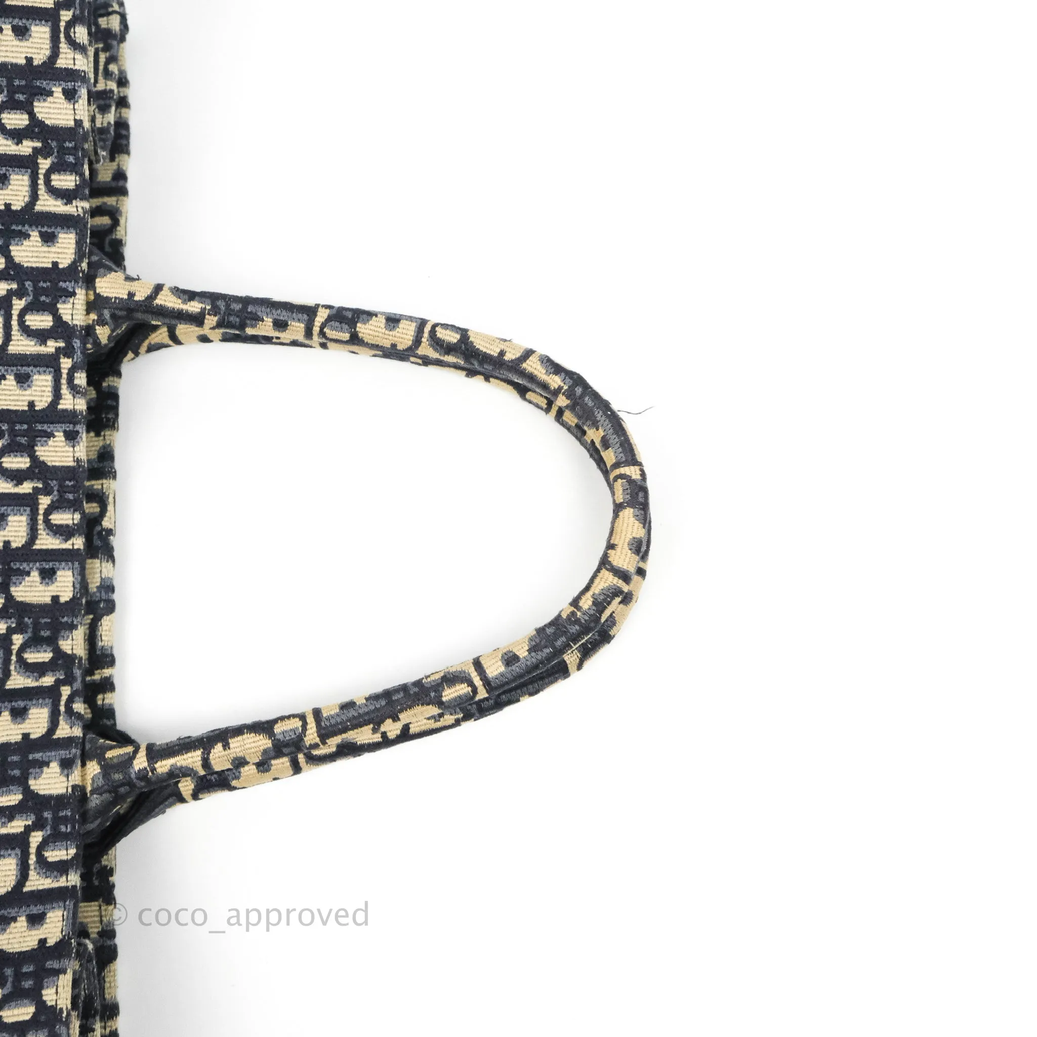 Christian Dior Large Dior Oblique Embroidery Canvas Book Tote