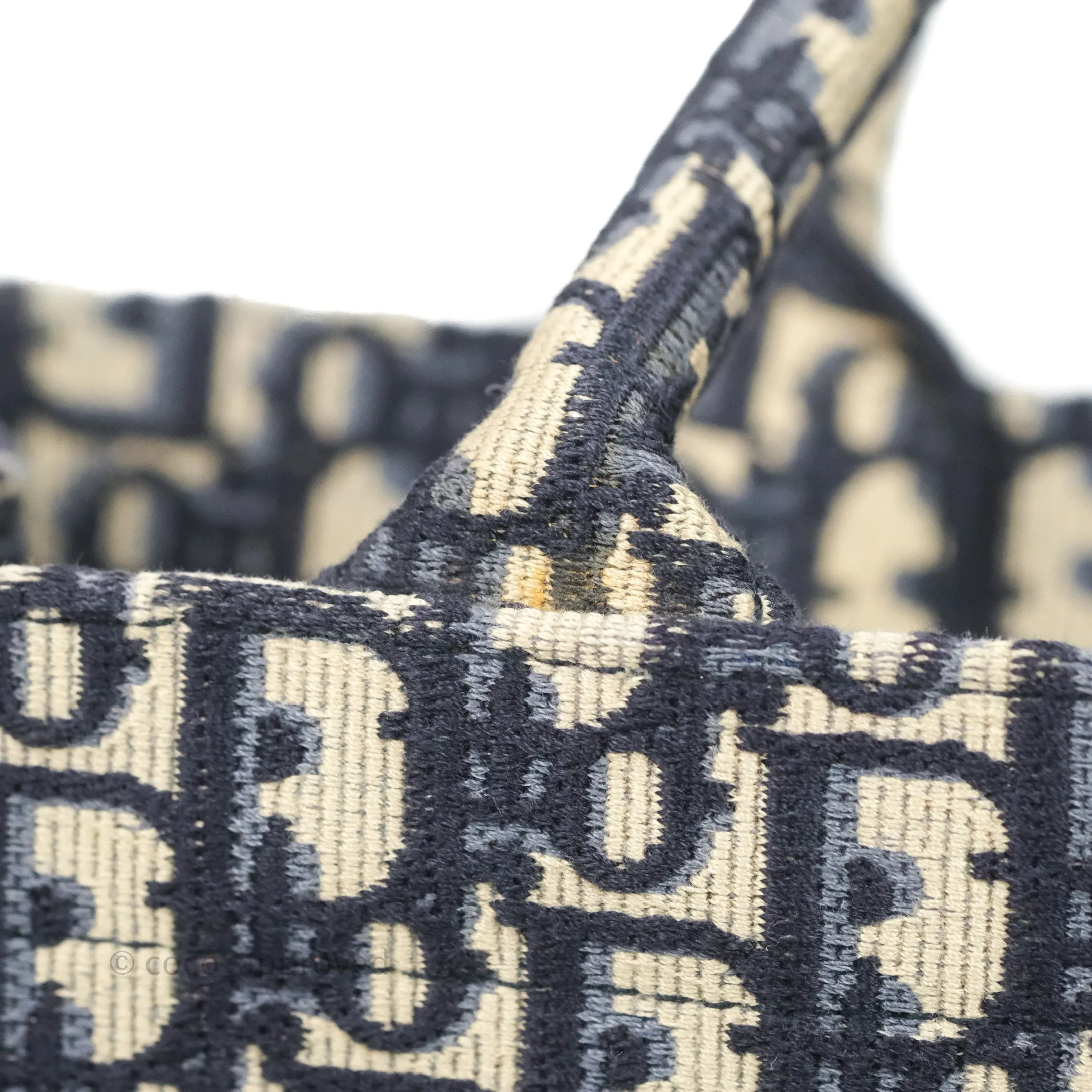 Christian Dior Large Dior Oblique Embroidery Canvas Book Tote