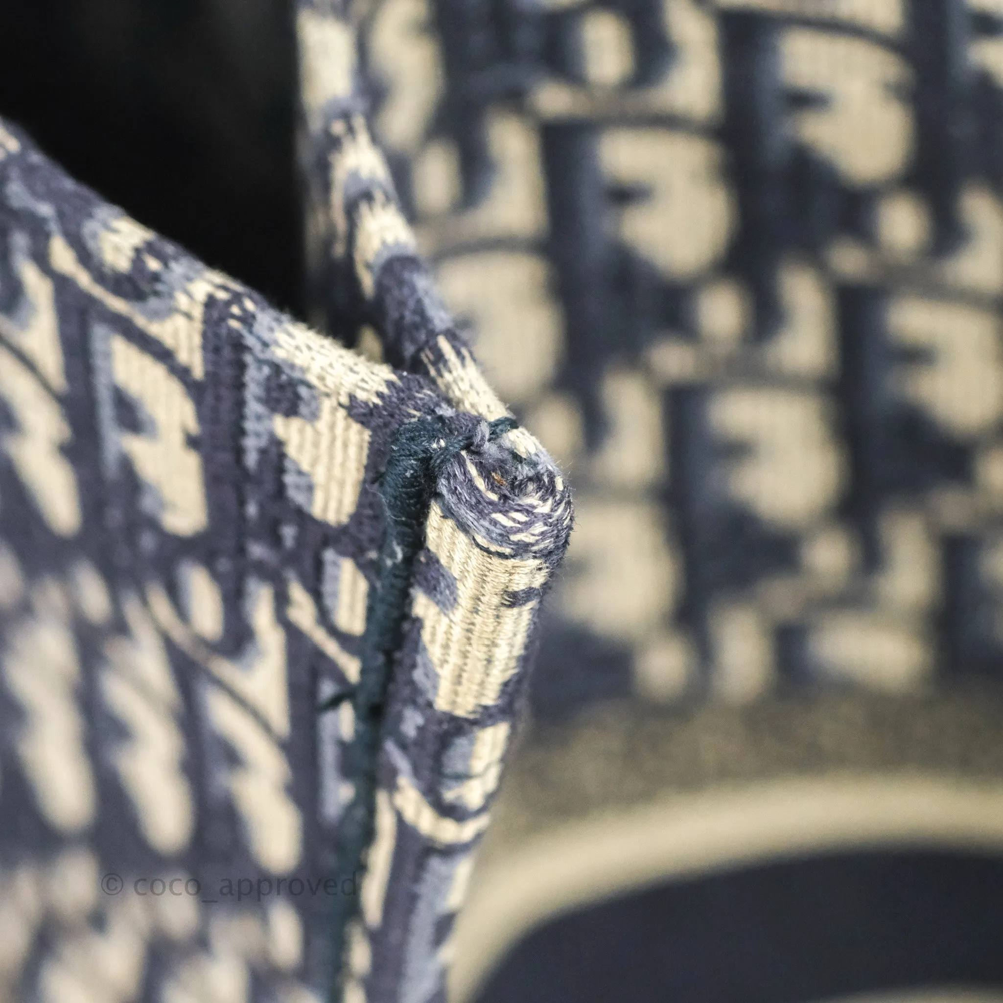 Christian Dior Large Dior Oblique Embroidery Canvas Book Tote