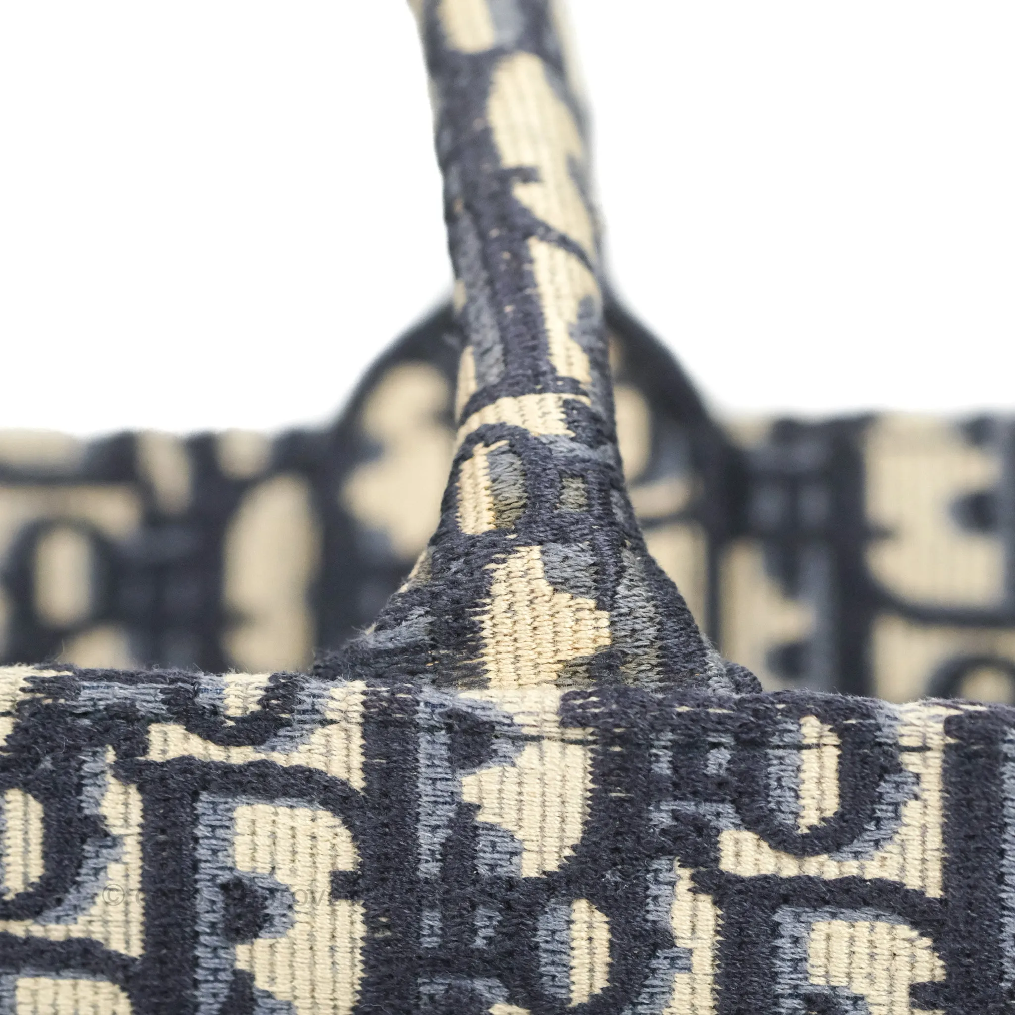 Christian Dior Large Dior Oblique Embroidery Canvas Book Tote
