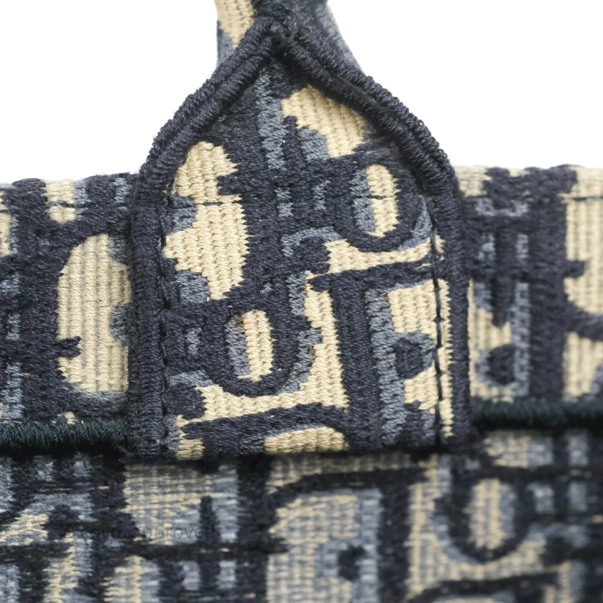 Christian Dior Large Dior Oblique Embroidery Canvas Book Tote