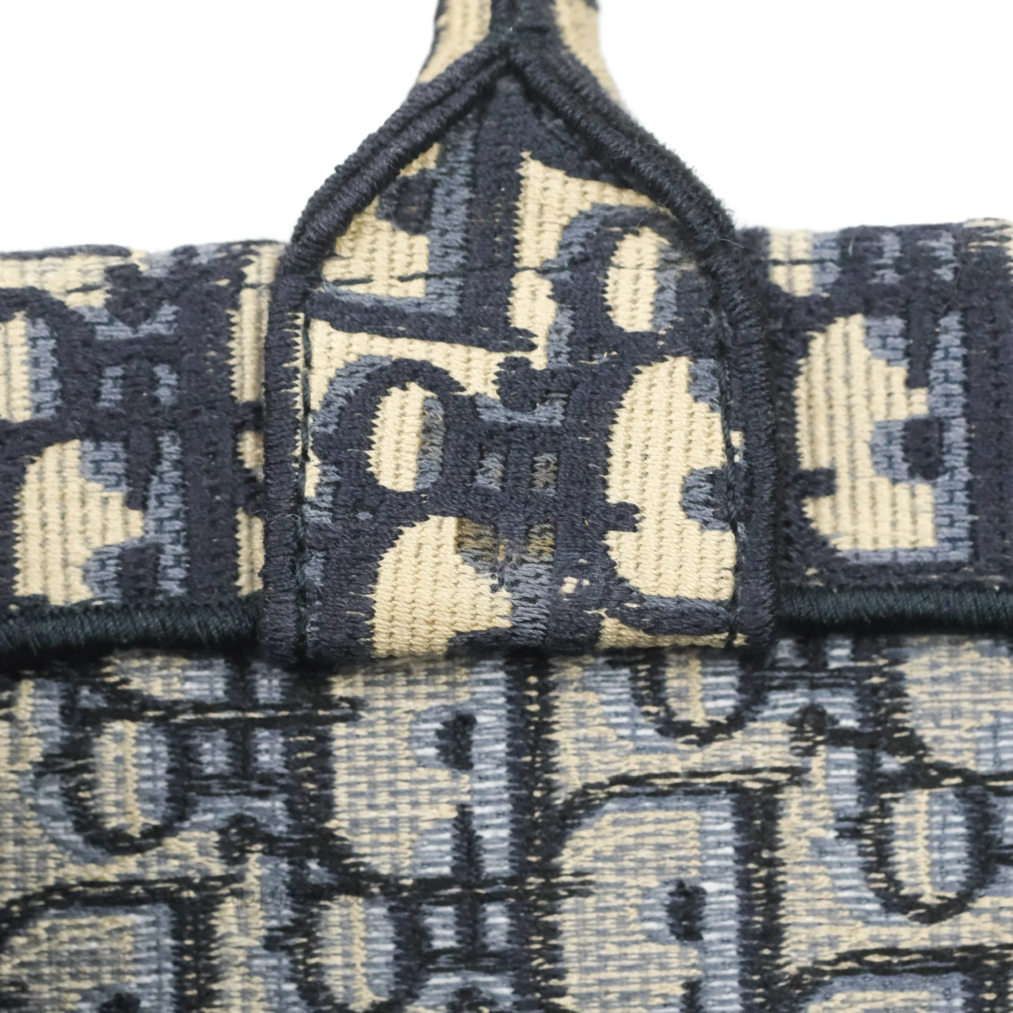 Christian Dior Large Dior Oblique Embroidery Canvas Book Tote