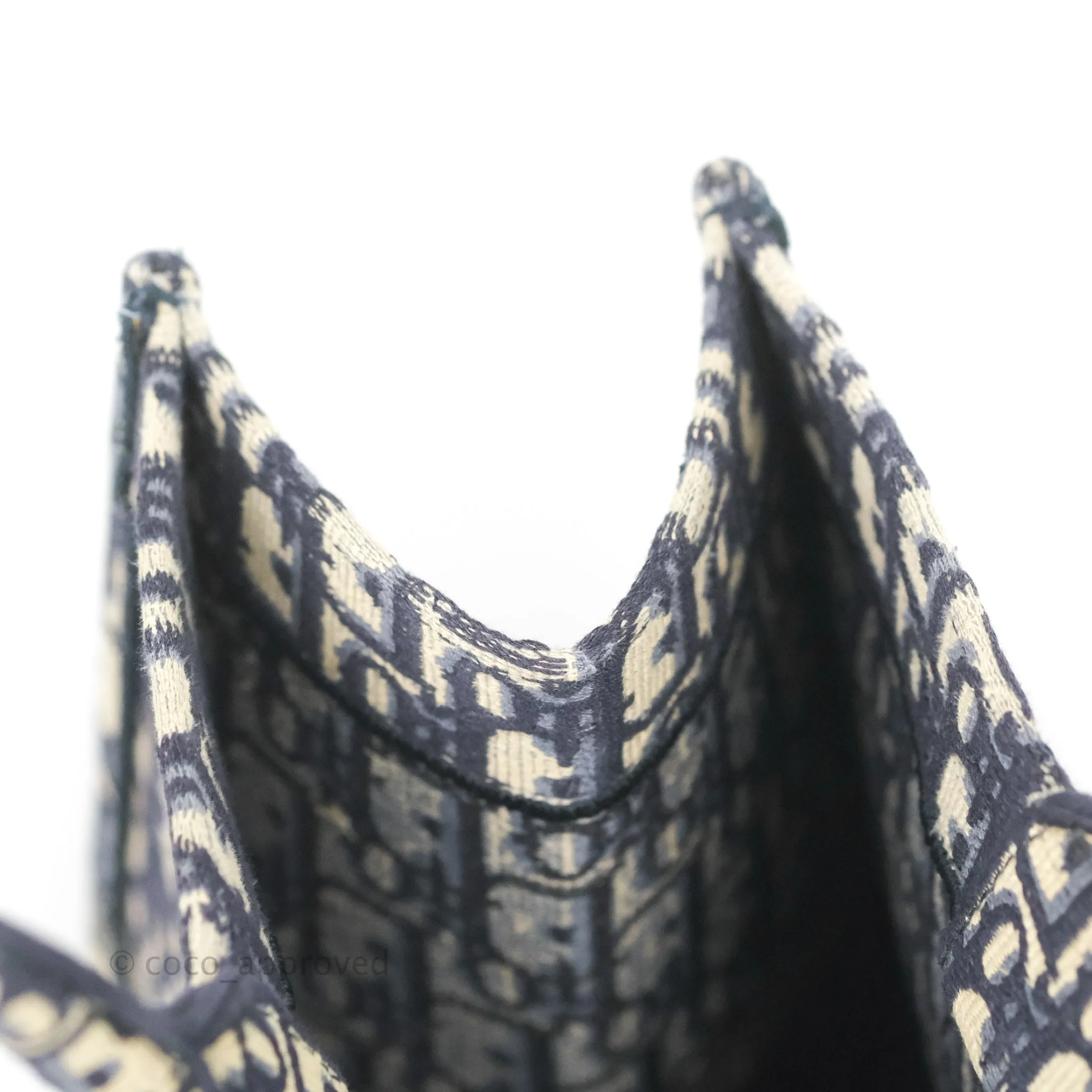 Christian Dior Large Dior Oblique Embroidery Canvas Book Tote