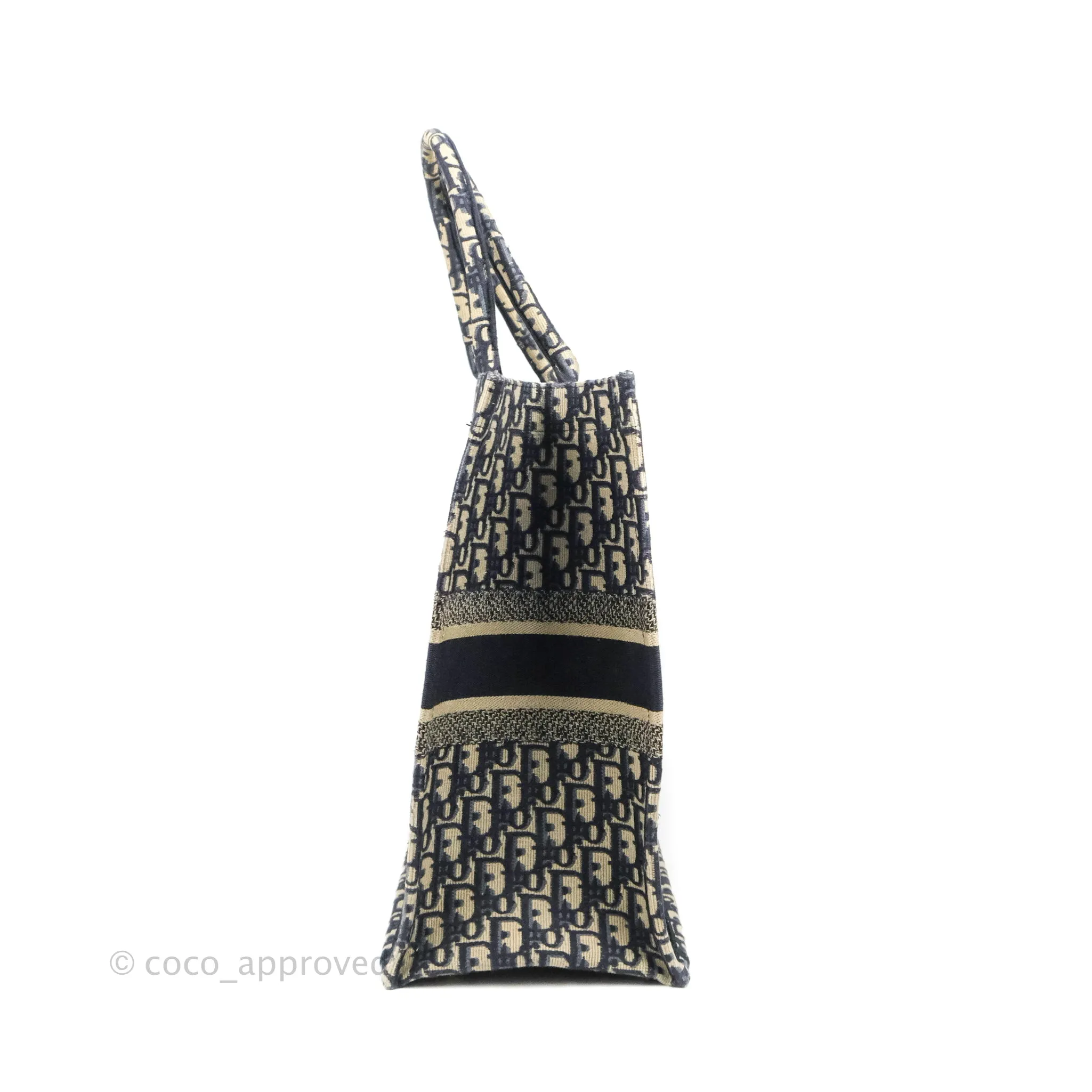 Christian Dior Large Dior Oblique Embroidery Canvas Book Tote
