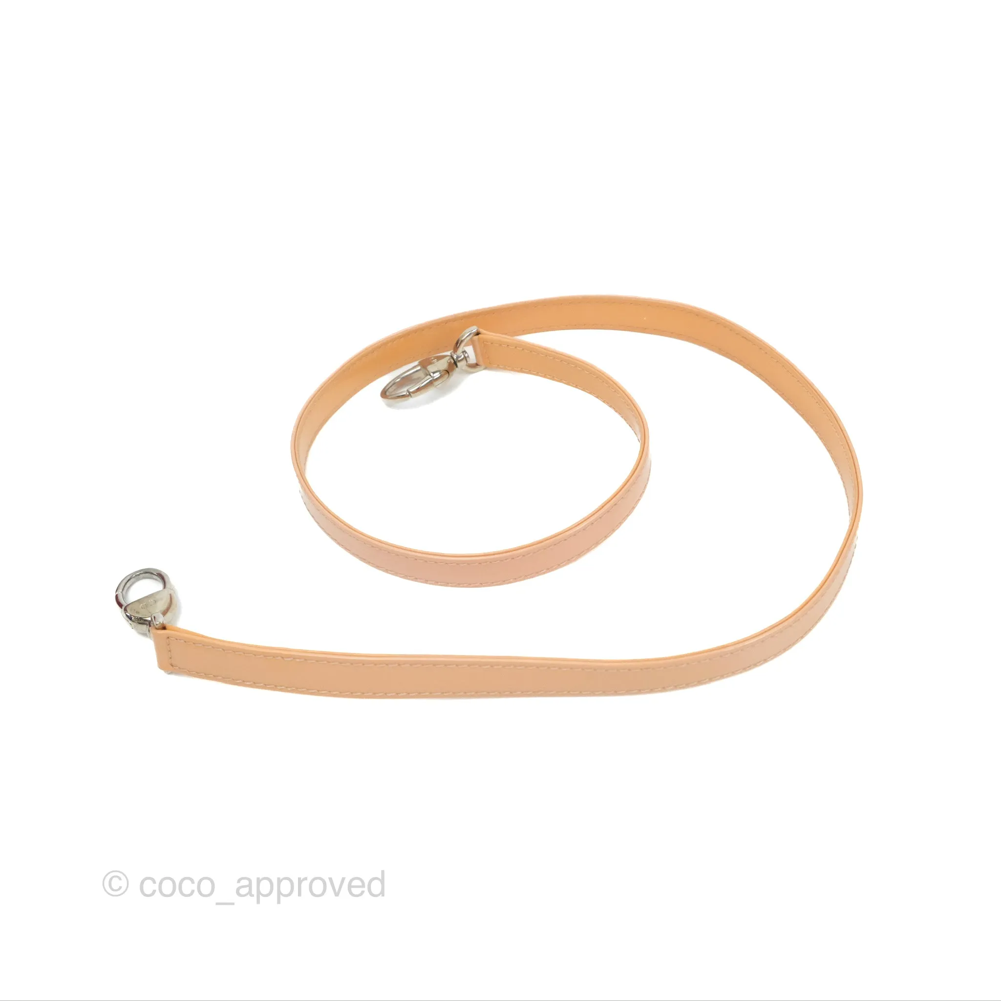 Christian Dior Large Lady Dior Cannage Orange Beige Patent Silver Hardware