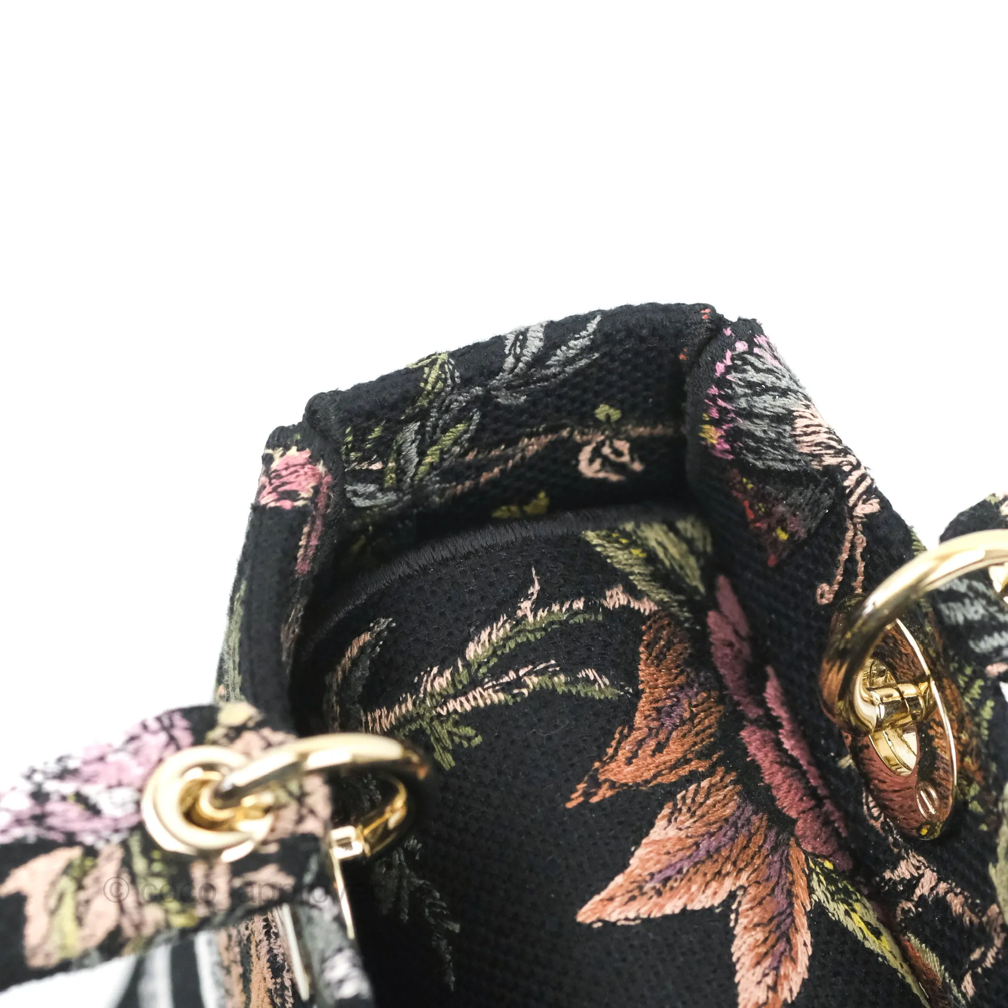Christian Dior Medium Lady D-Lite Bag Black Dior Jardin Botanique Embroidery