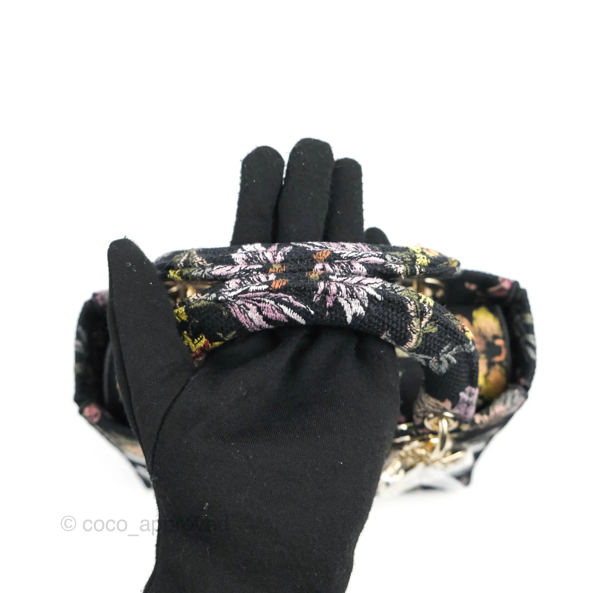 Christian Dior Medium Lady D-Lite Bag Black Dior Jardin Botanique Embroidery