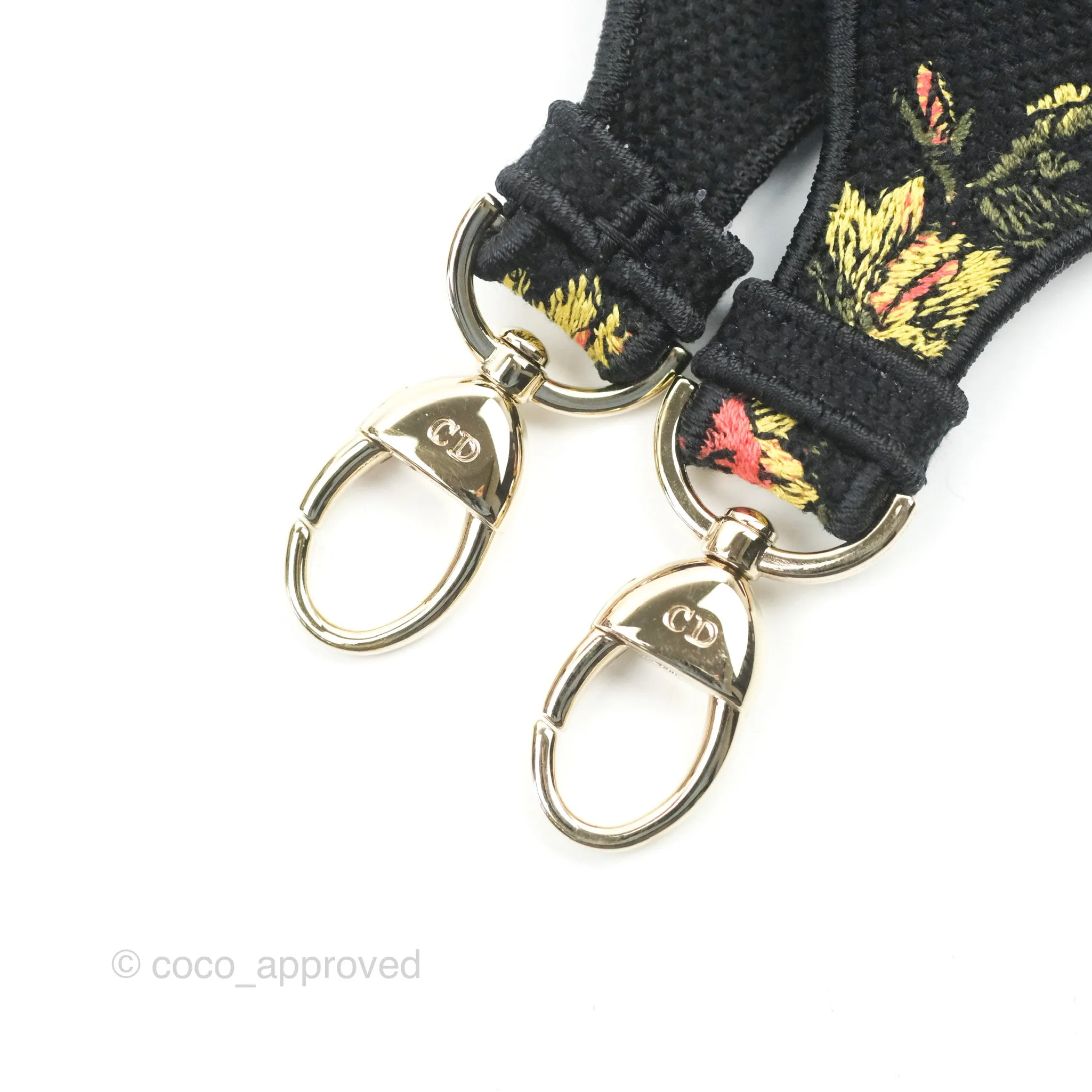 Christian Dior Medium Lady D-Lite Bag Black Dior Jardin Botanique Embroidery