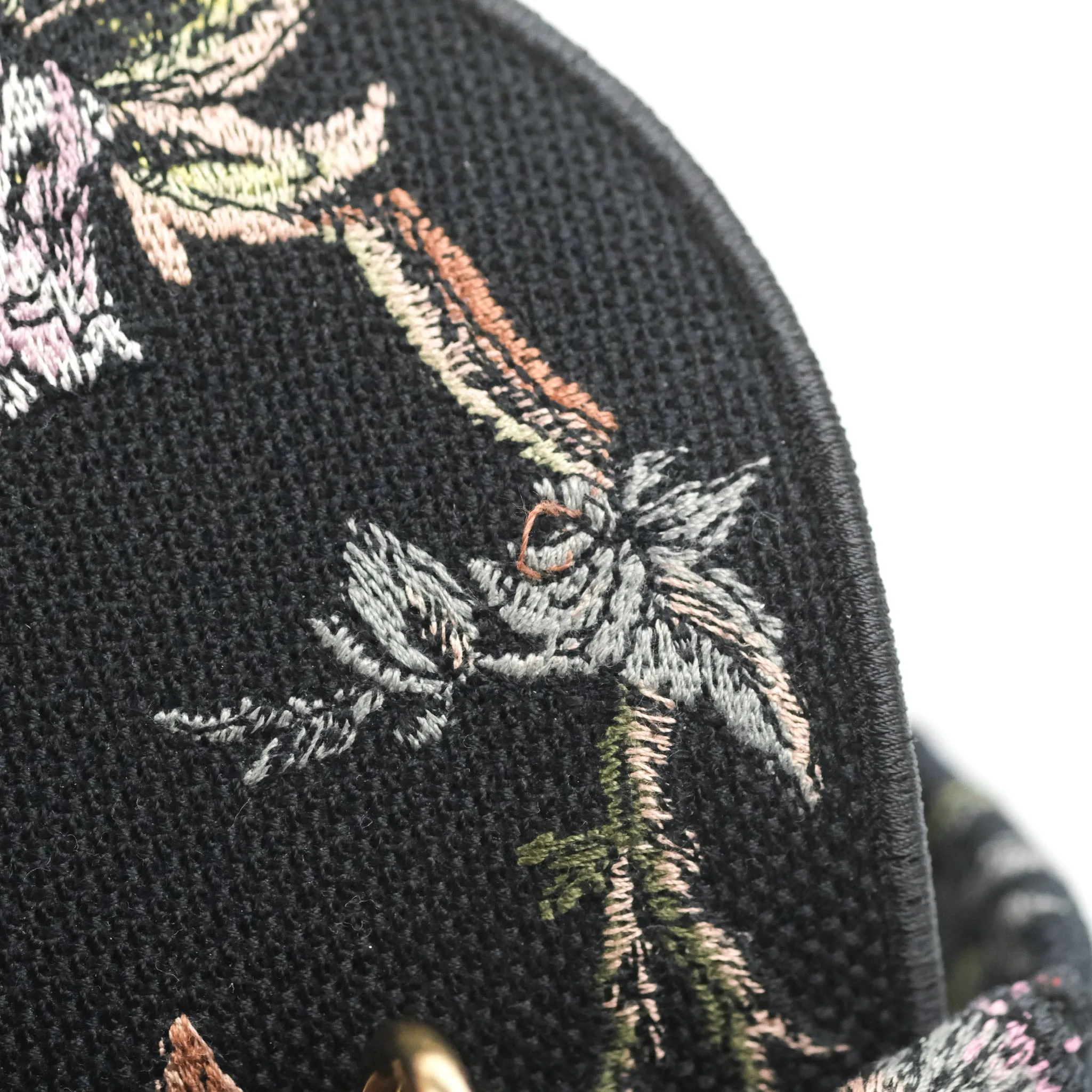 Christian Dior Medium Lady D-Lite Bag Black Dior Jardin Botanique Embroidery