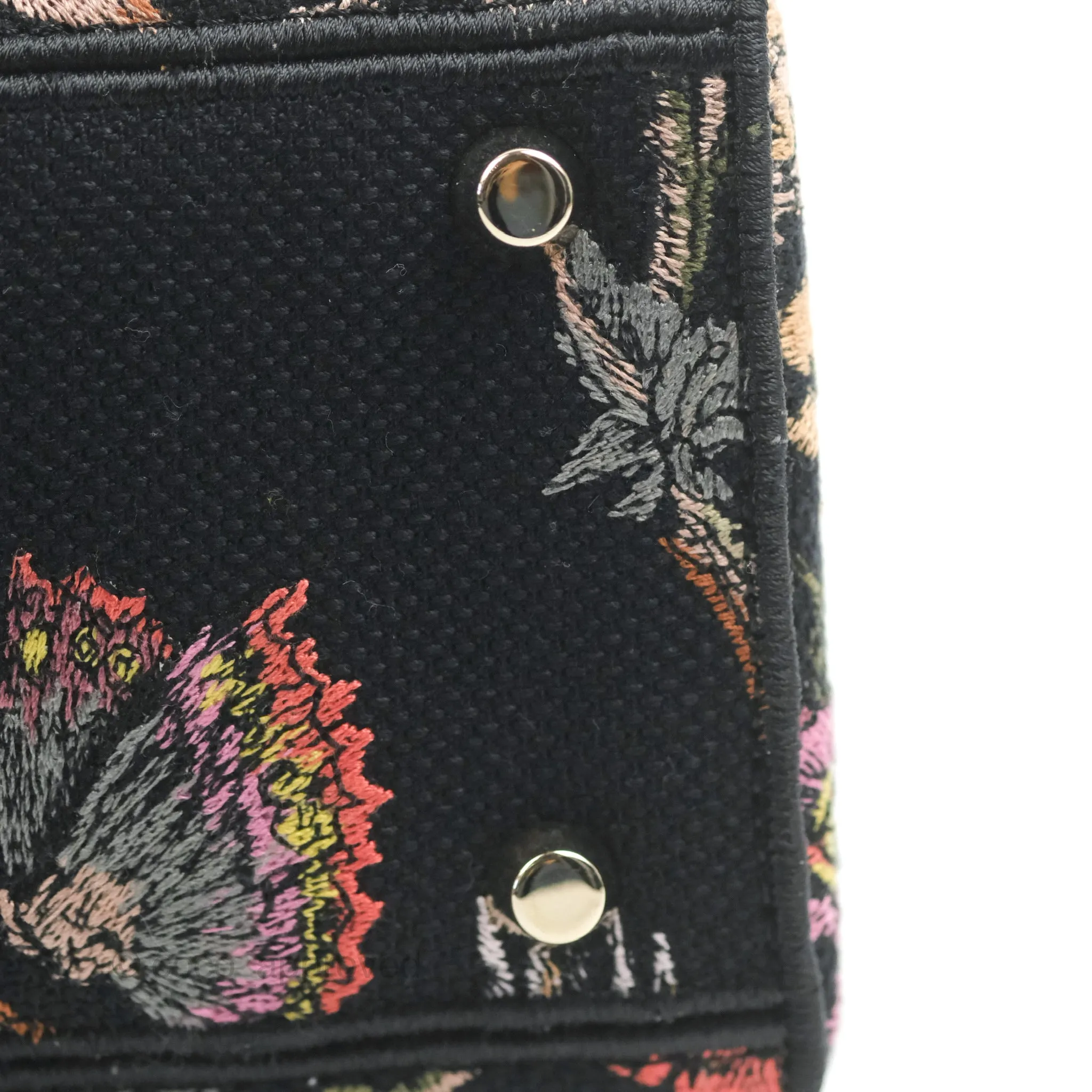 Christian Dior Medium Lady D-Lite Bag Black Dior Jardin Botanique Embroidery