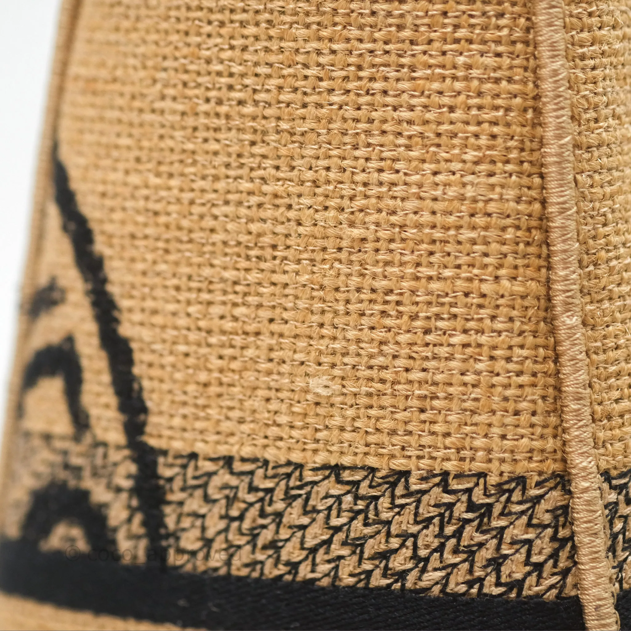 Christian Dior Medium Lady D-Lite Bag Canvas Jute Embroidered