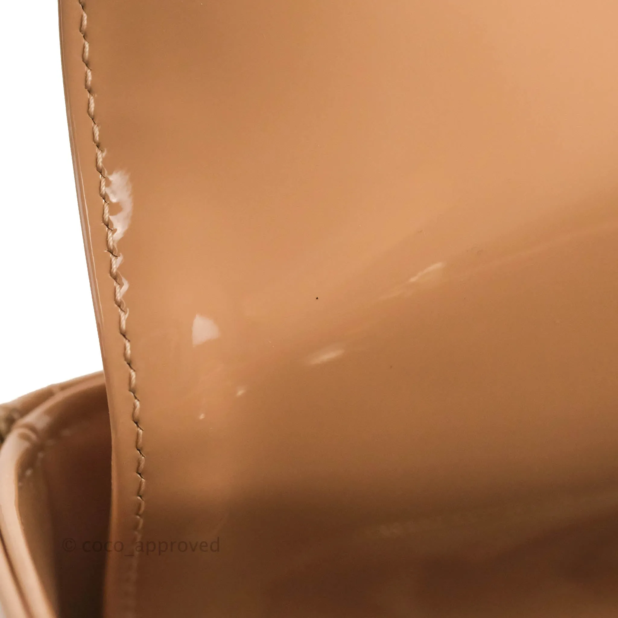Christian Dior Medium Lady Dior Blush Patent Gold Hardware
