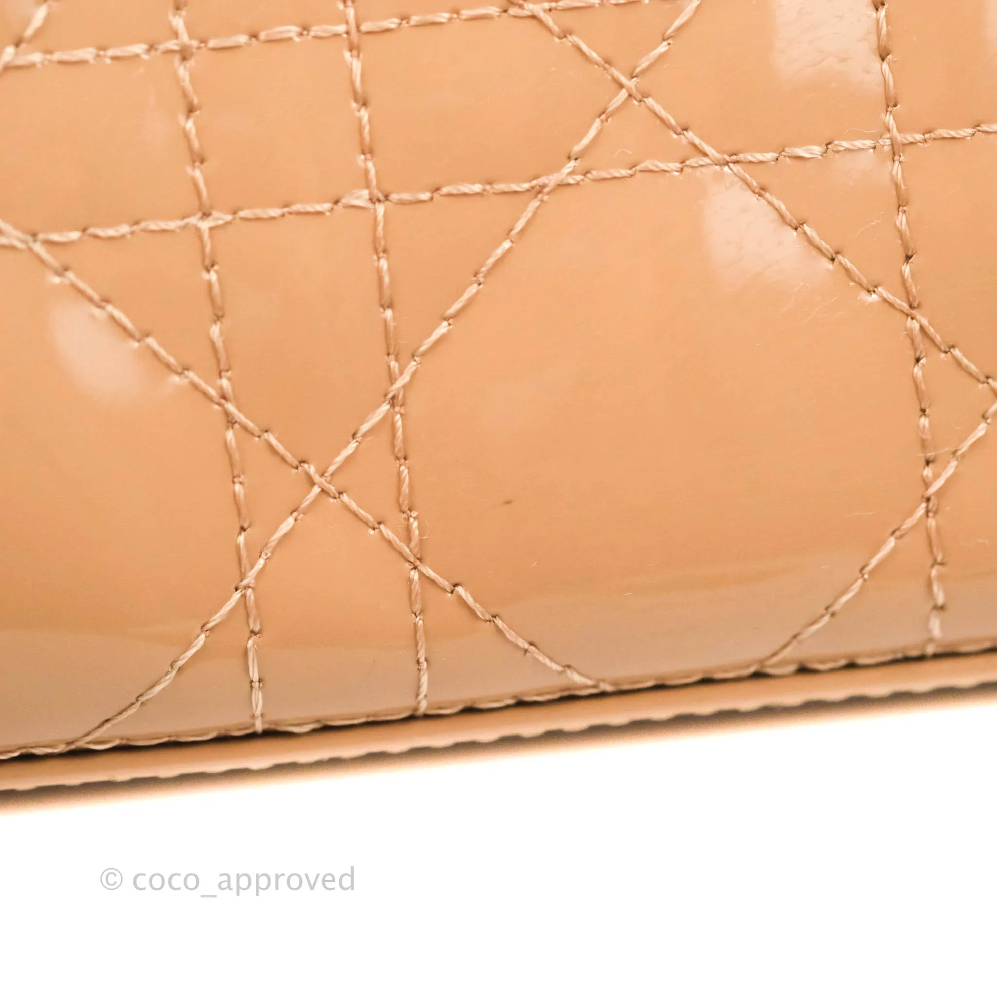 Christian Dior Medium Lady Dior Blush Patent Gold Hardware