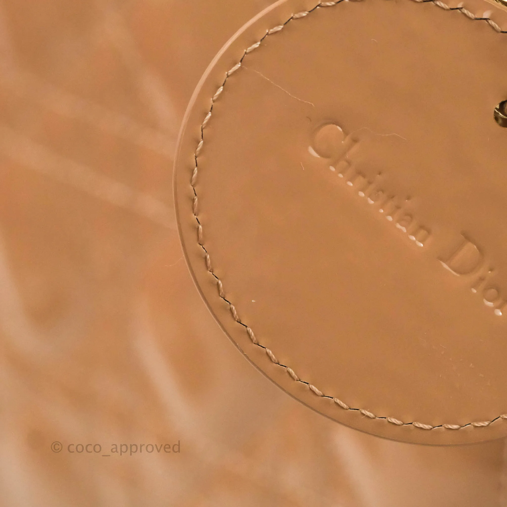 Christian Dior Medium Lady Dior Blush Patent Gold Hardware