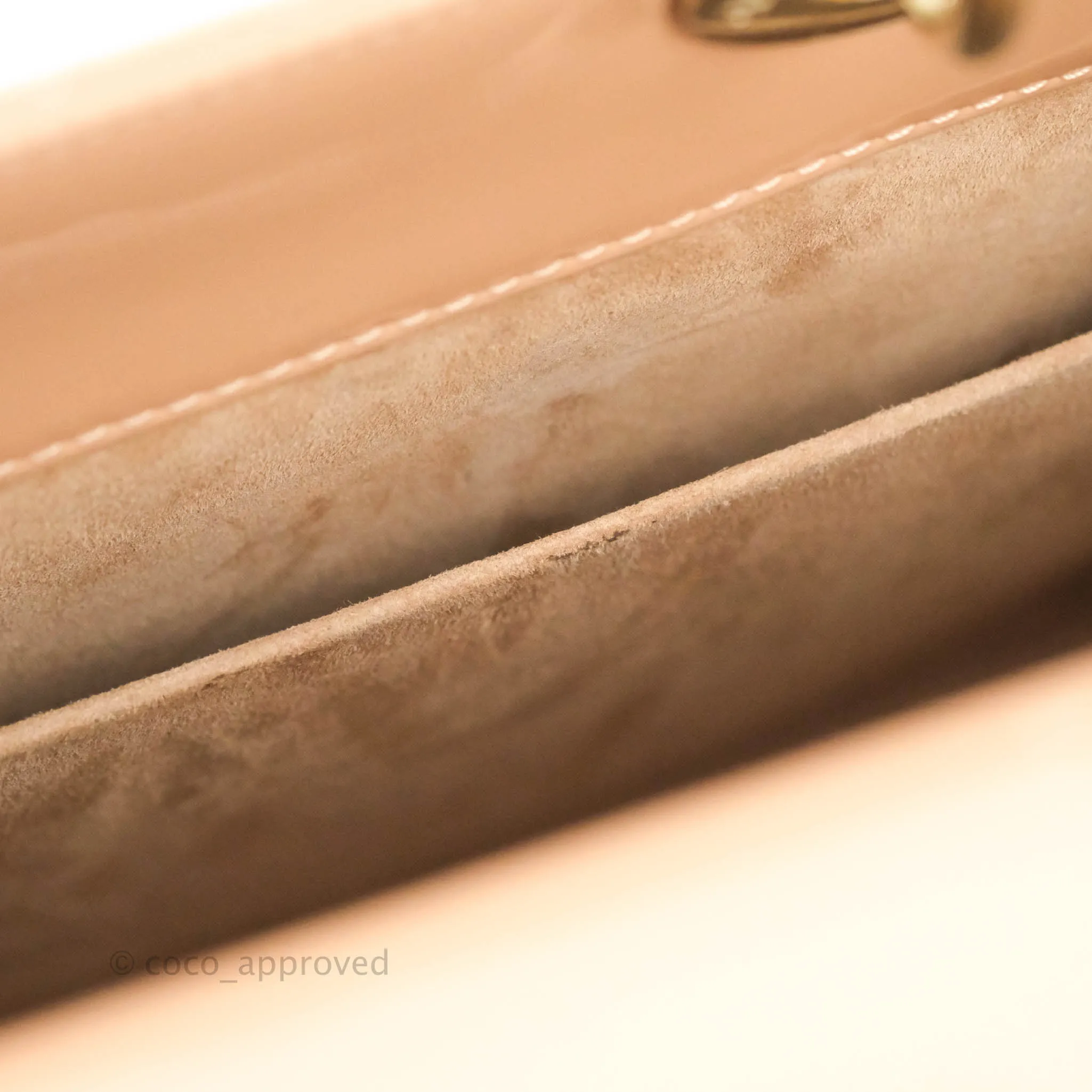 Christian Dior Medium Lady Dior Blush Patent Gold Hardware