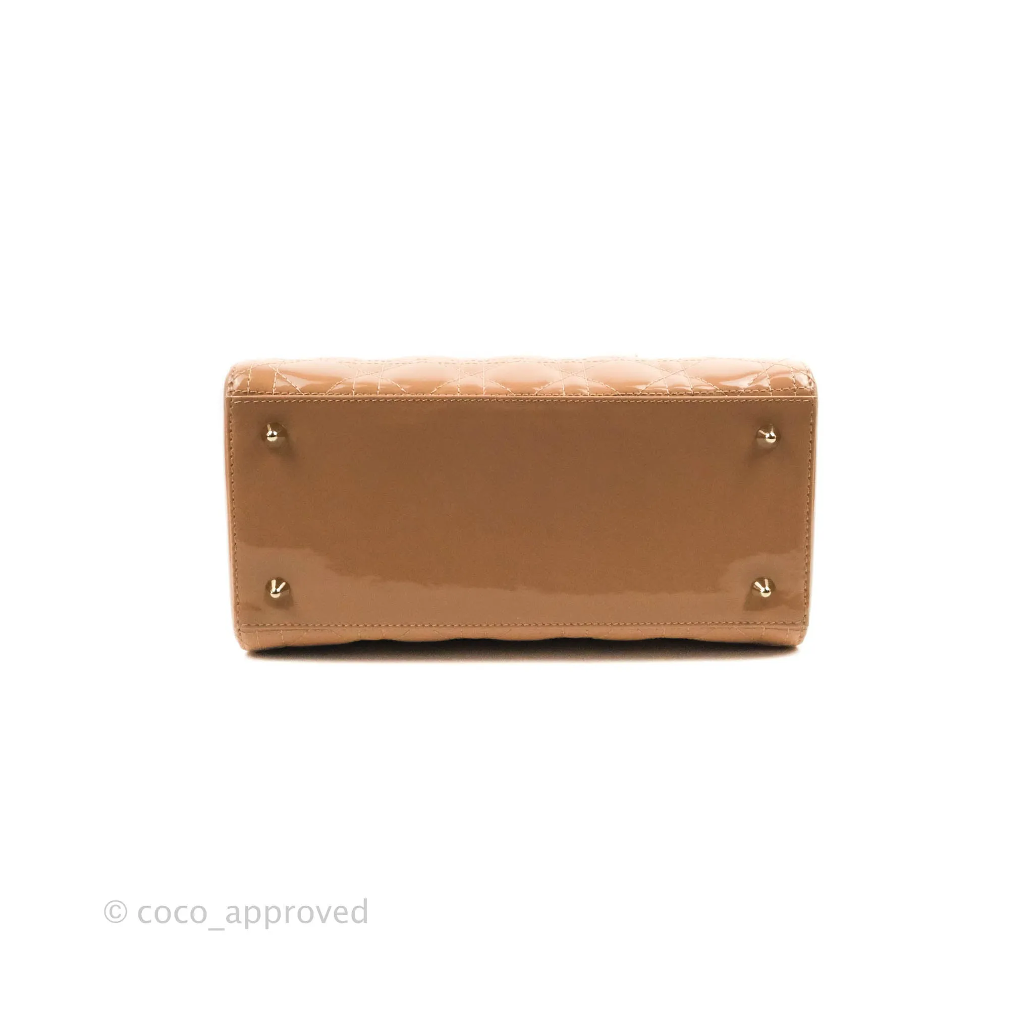 Christian Dior Medium Lady Dior Blush Patent Gold Hardware