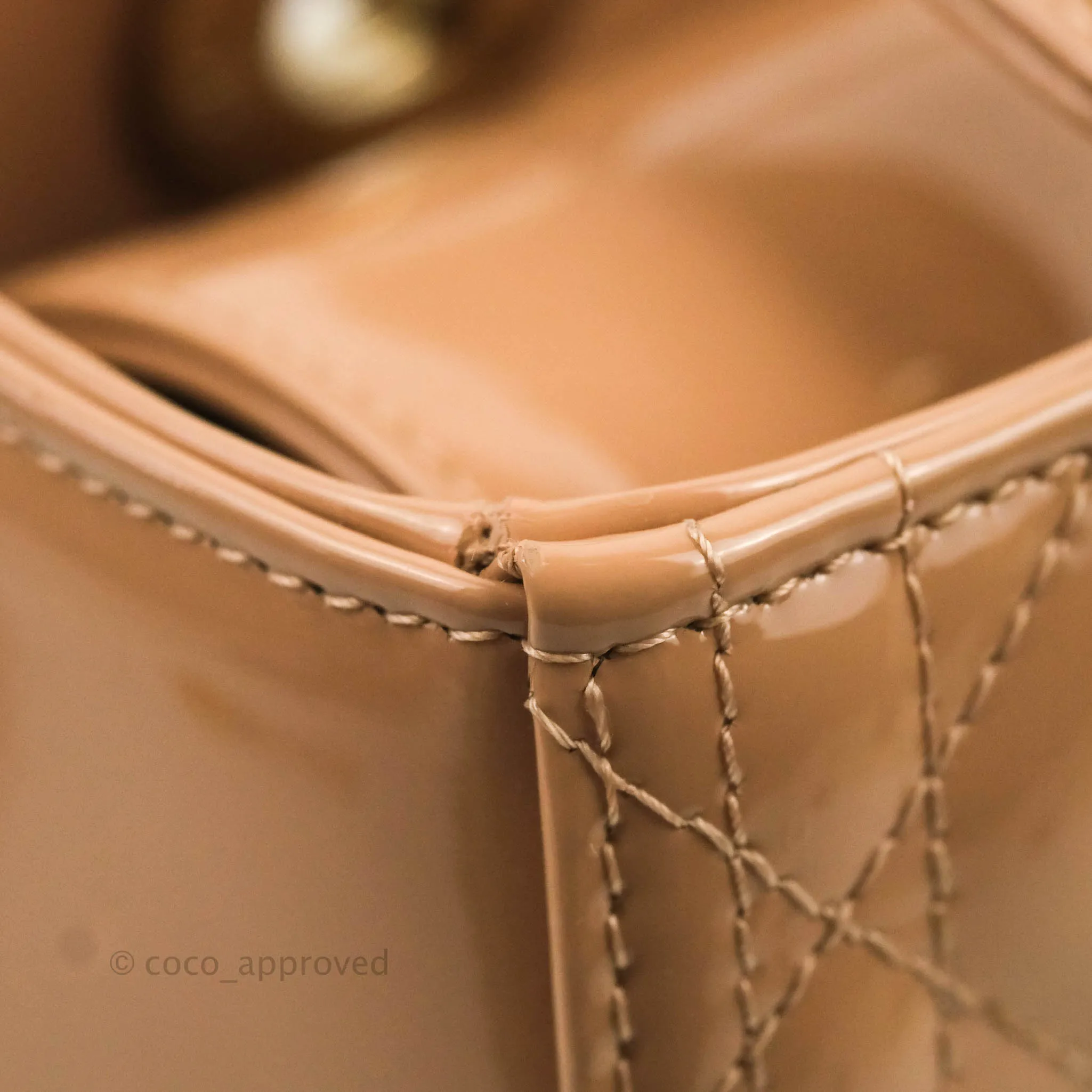 Christian Dior Medium Lady Dior Blush Patent Gold Hardware