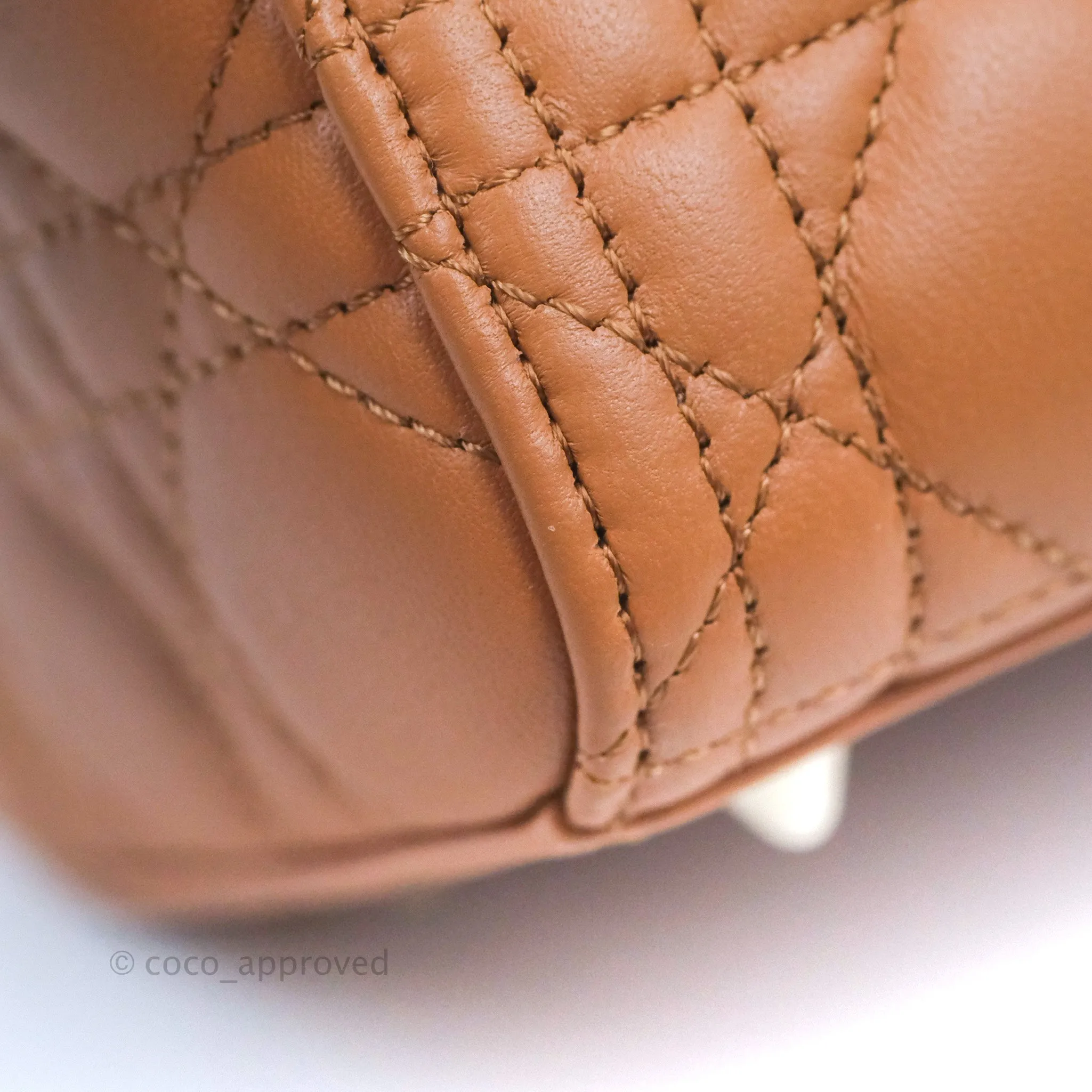 Christian Dior Medium Lady Dior Caramel Lambskin Gold Hardware