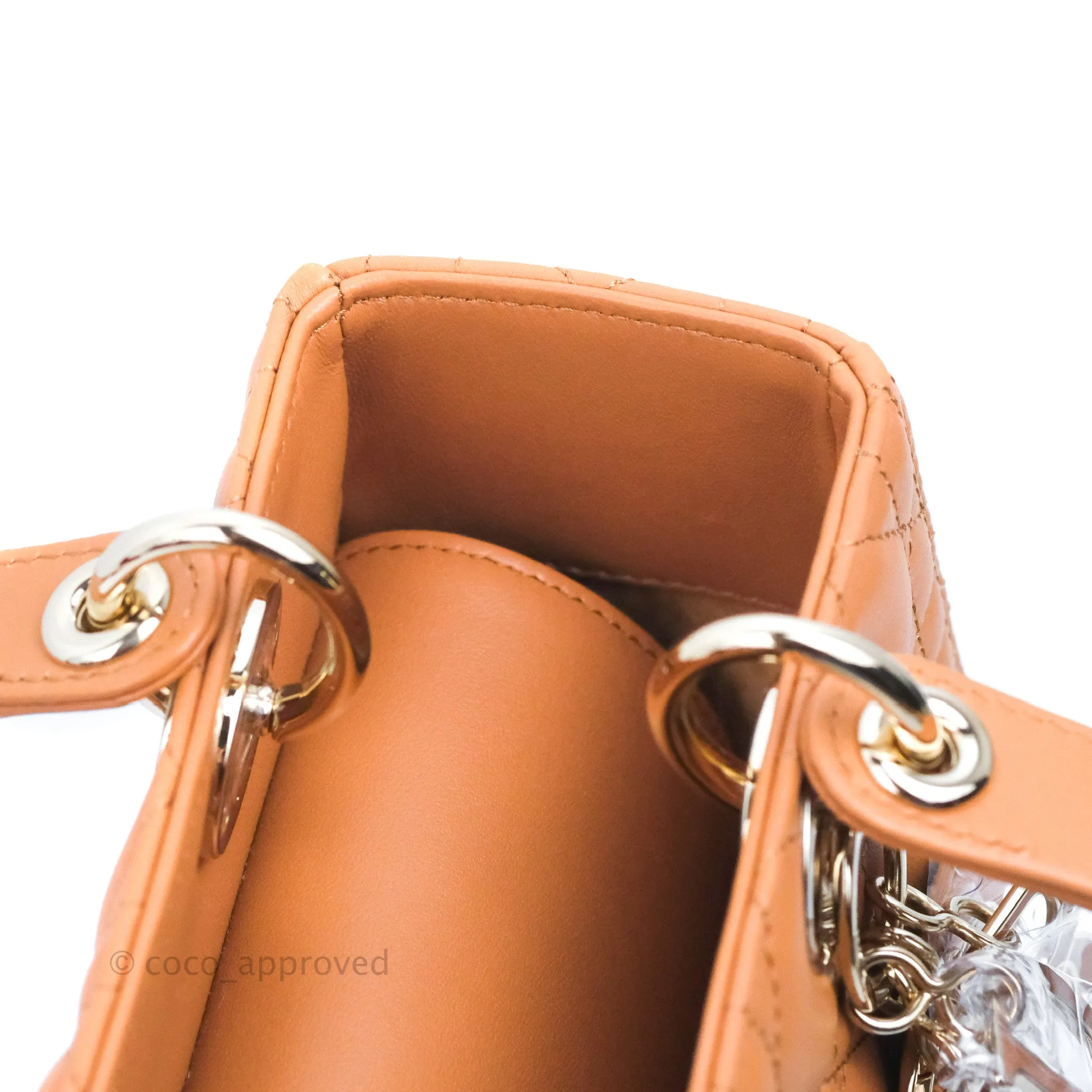 Christian Dior Medium Lady Dior Caramel Lambskin Gold Hardware