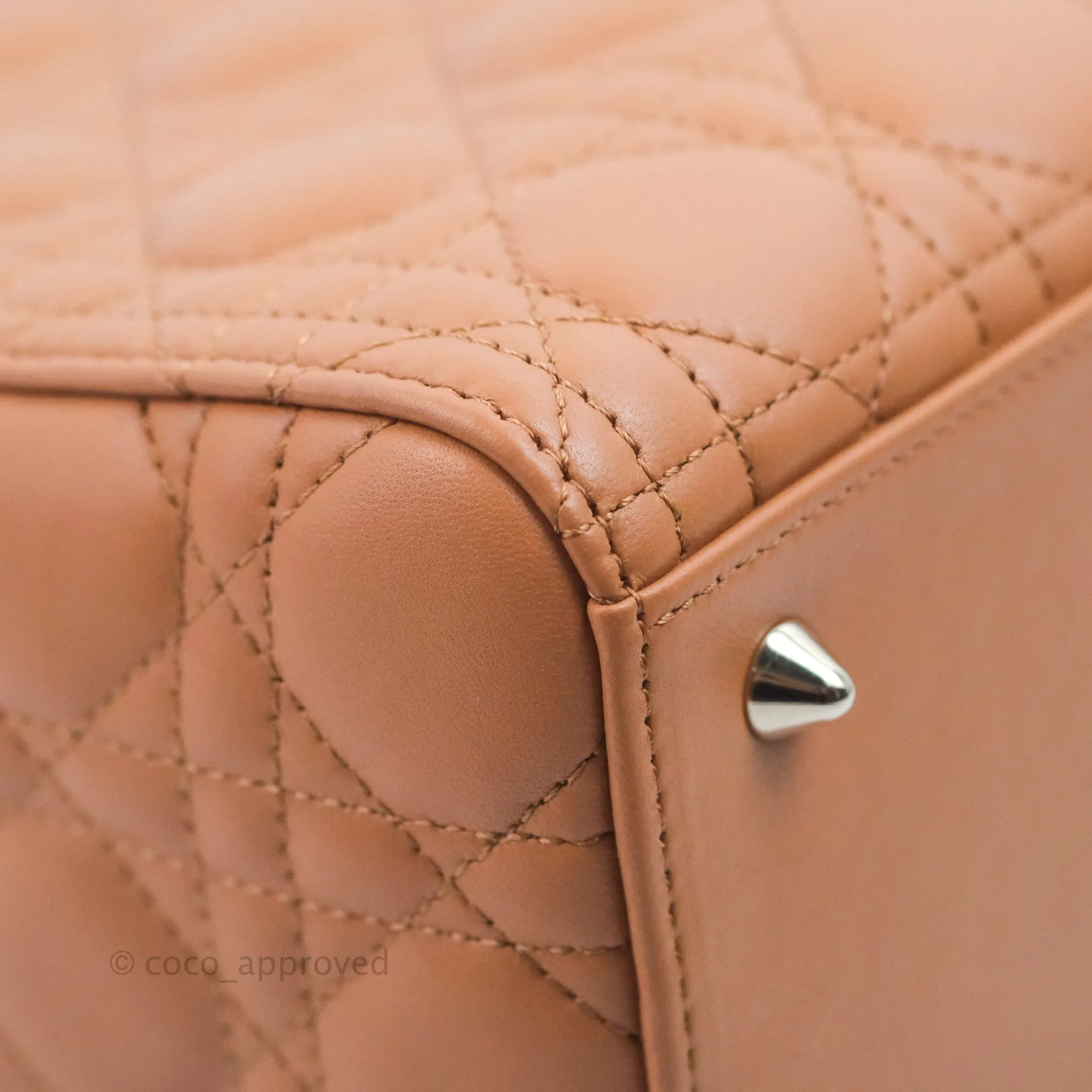 Christian Dior Medium Lady Dior Caramel Lambskin Gold Hardware