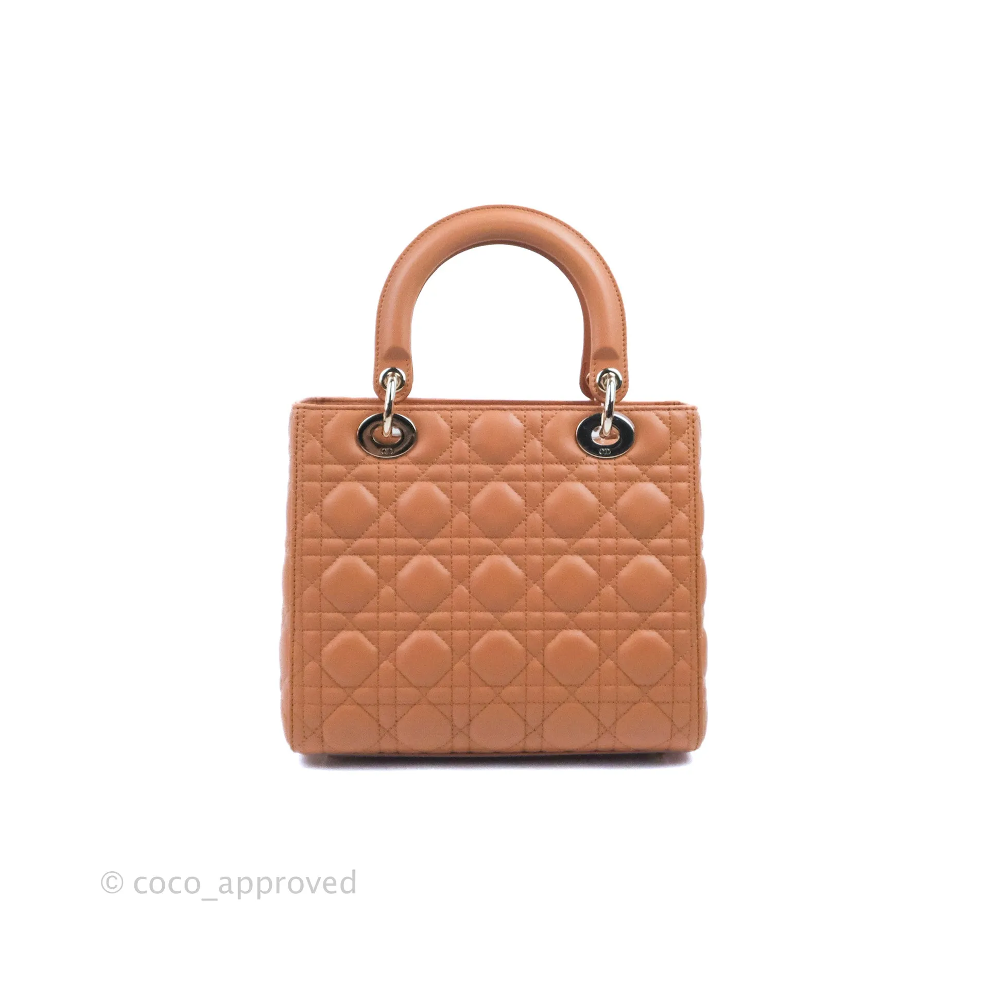 Christian Dior Medium Lady Dior Caramel Lambskin Gold Hardware