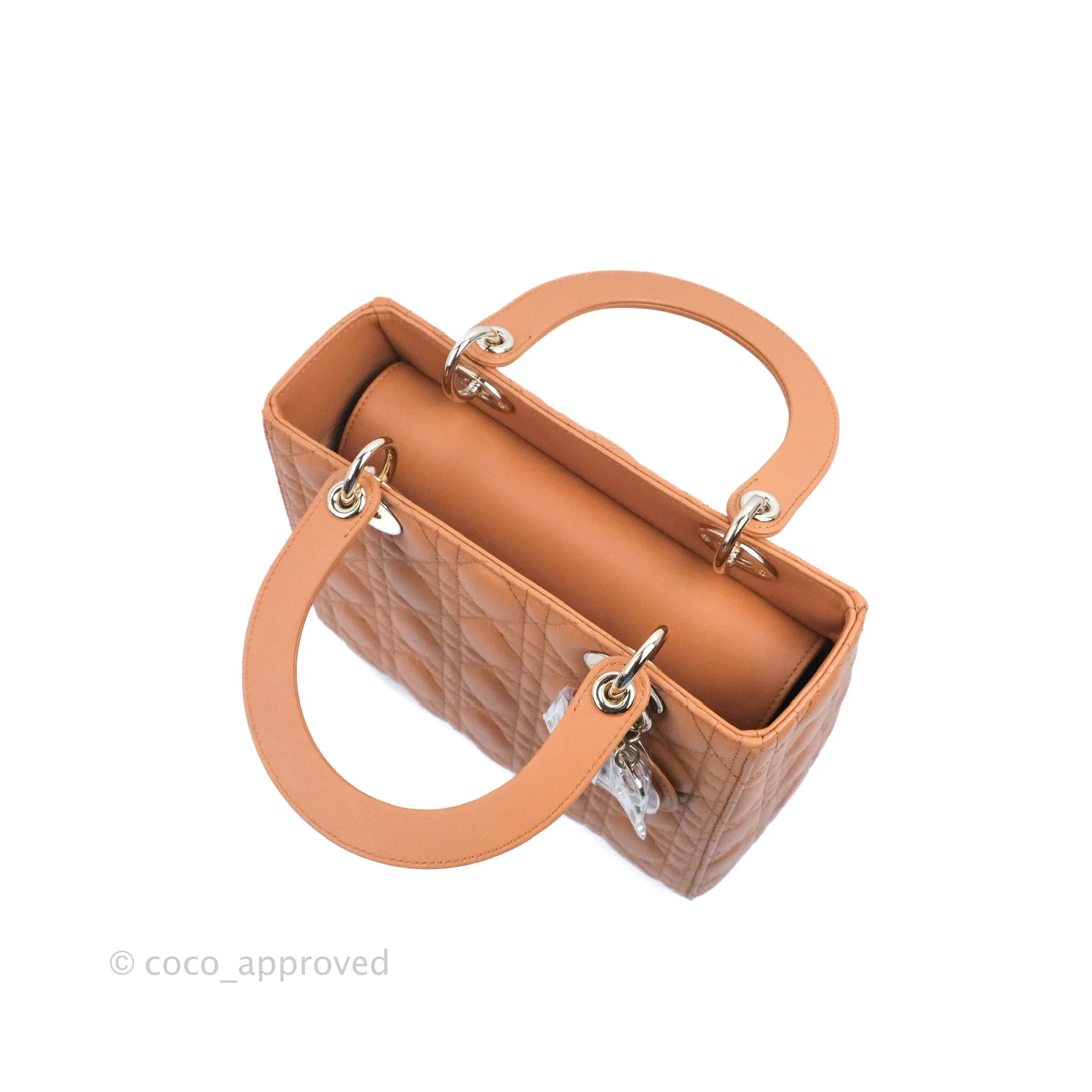 Christian Dior Medium Lady Dior Caramel Lambskin Gold Hardware