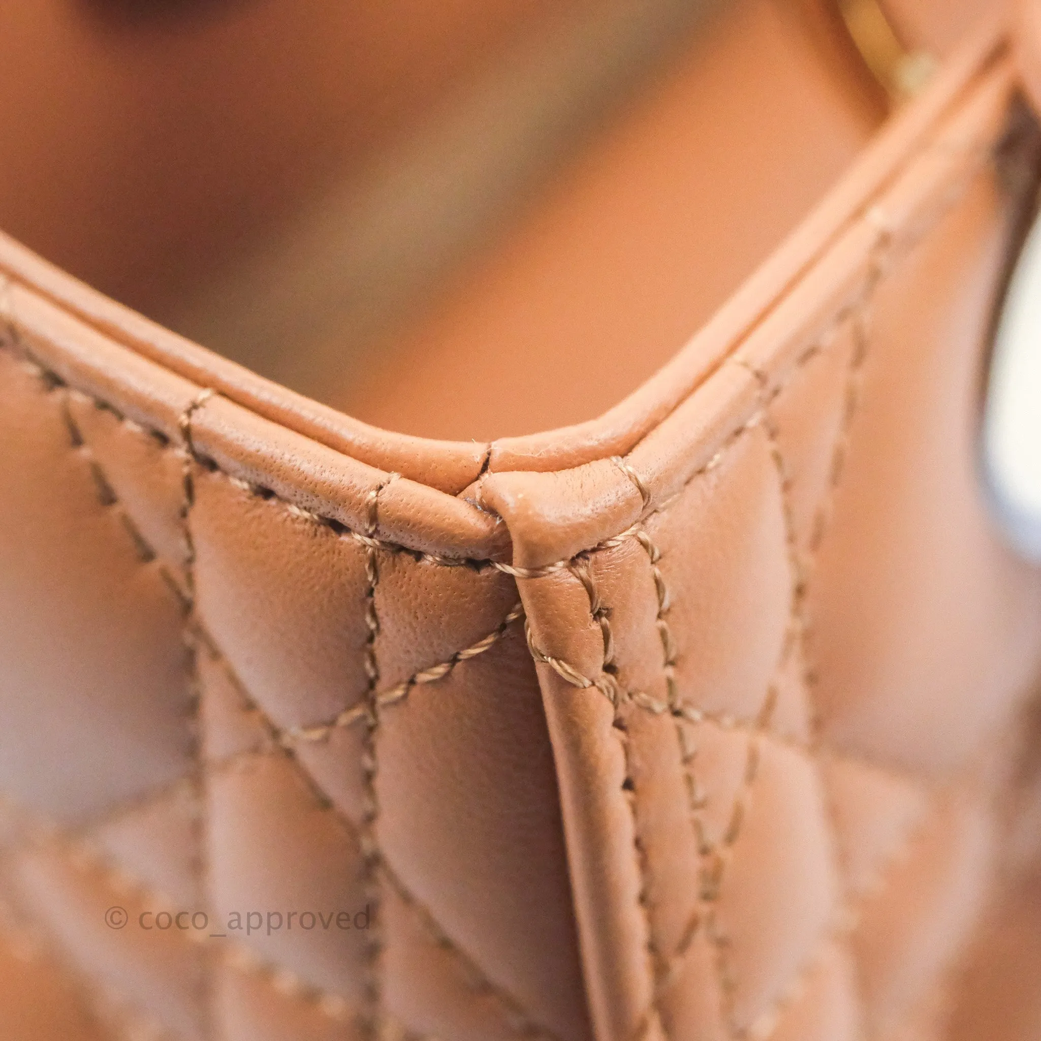 Christian Dior Medium Lady Dior Caramel Lambskin Gold Hardware