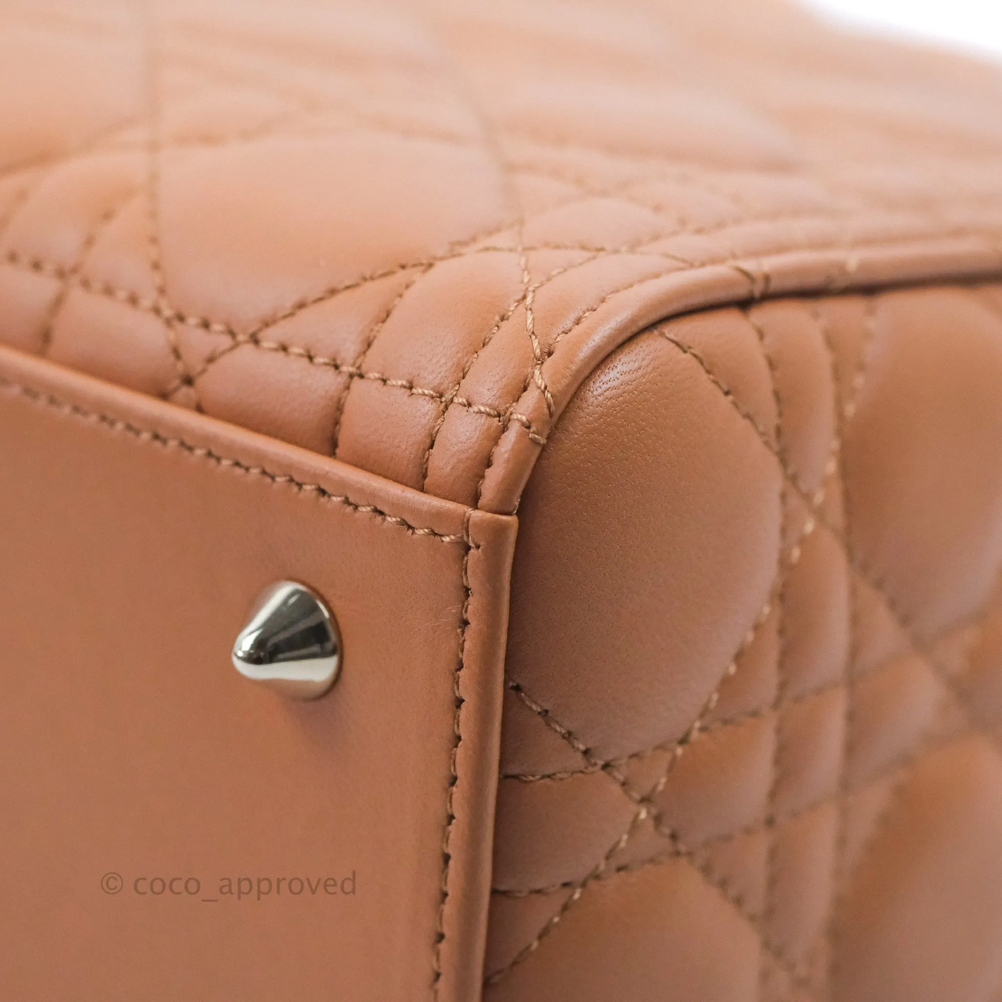 Christian Dior Medium Lady Dior Caramel Lambskin Gold Hardware