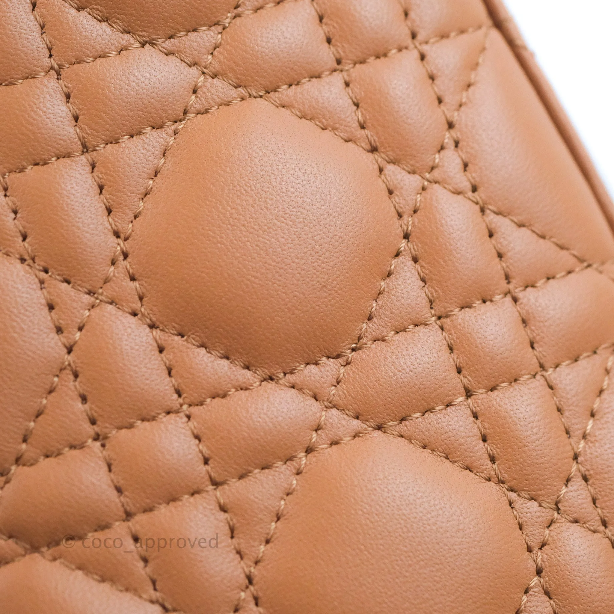 Christian Dior Medium Lady Dior Caramel Lambskin Gold Hardware