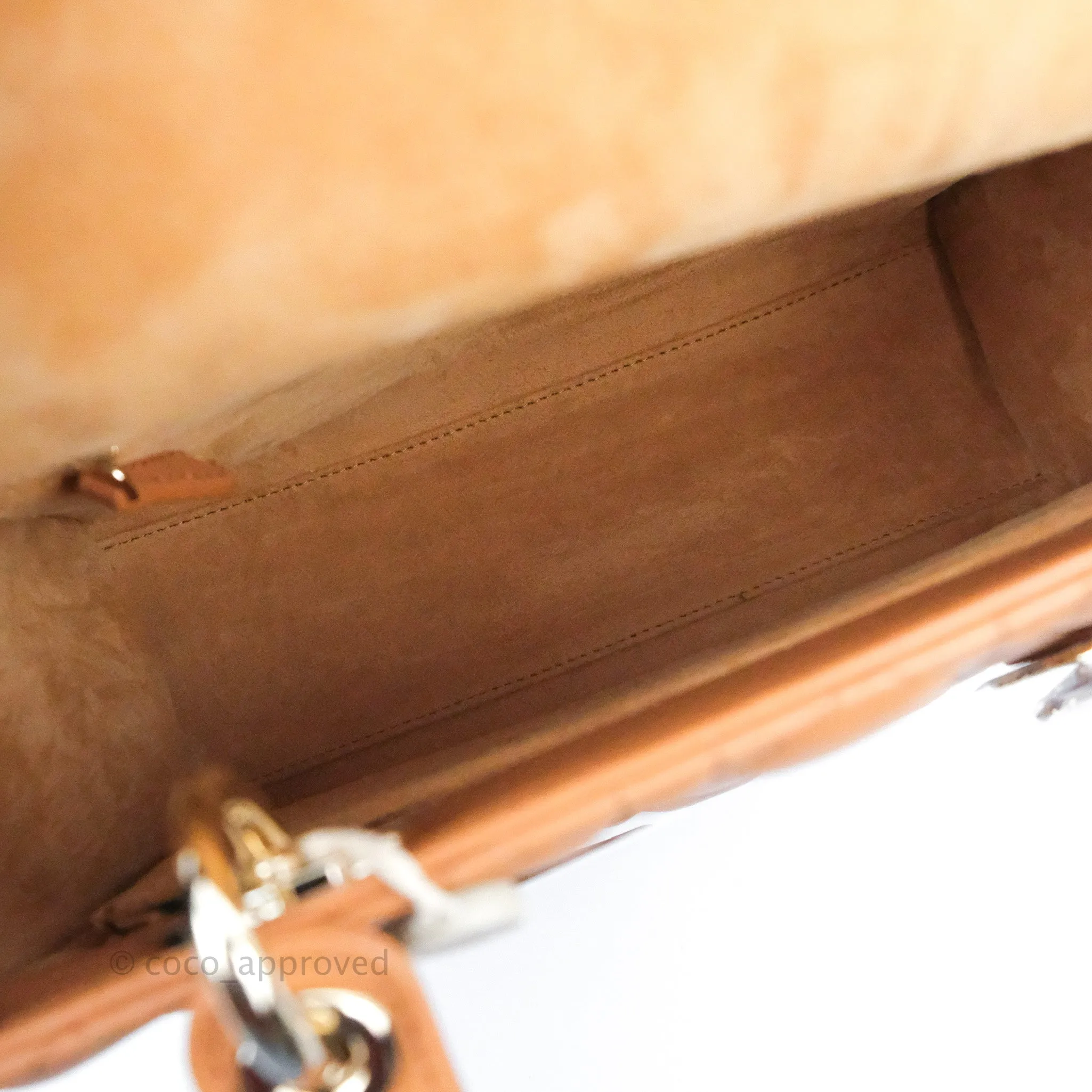 Christian Dior Medium Lady Dior Caramel Lambskin Gold Hardware