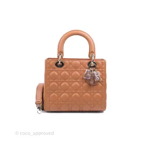 Christian Dior Medium Lady Dior Caramel Lambskin Gold Hardware