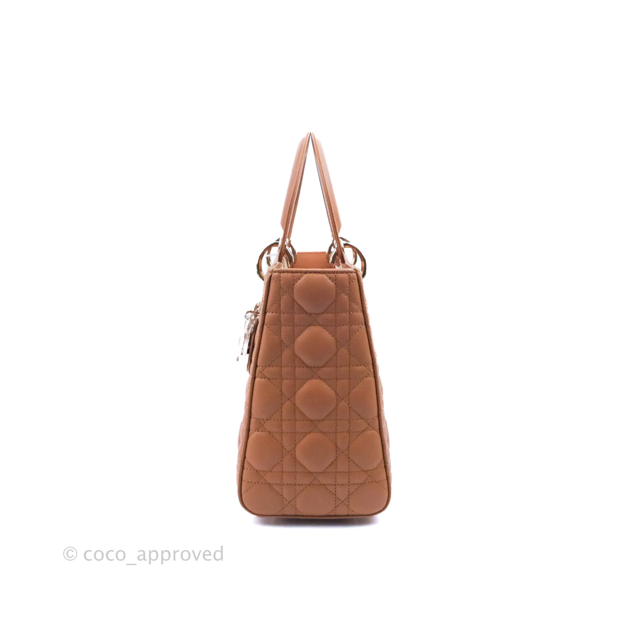 Christian Dior Medium Lady Dior Caramel Lambskin Gold Hardware