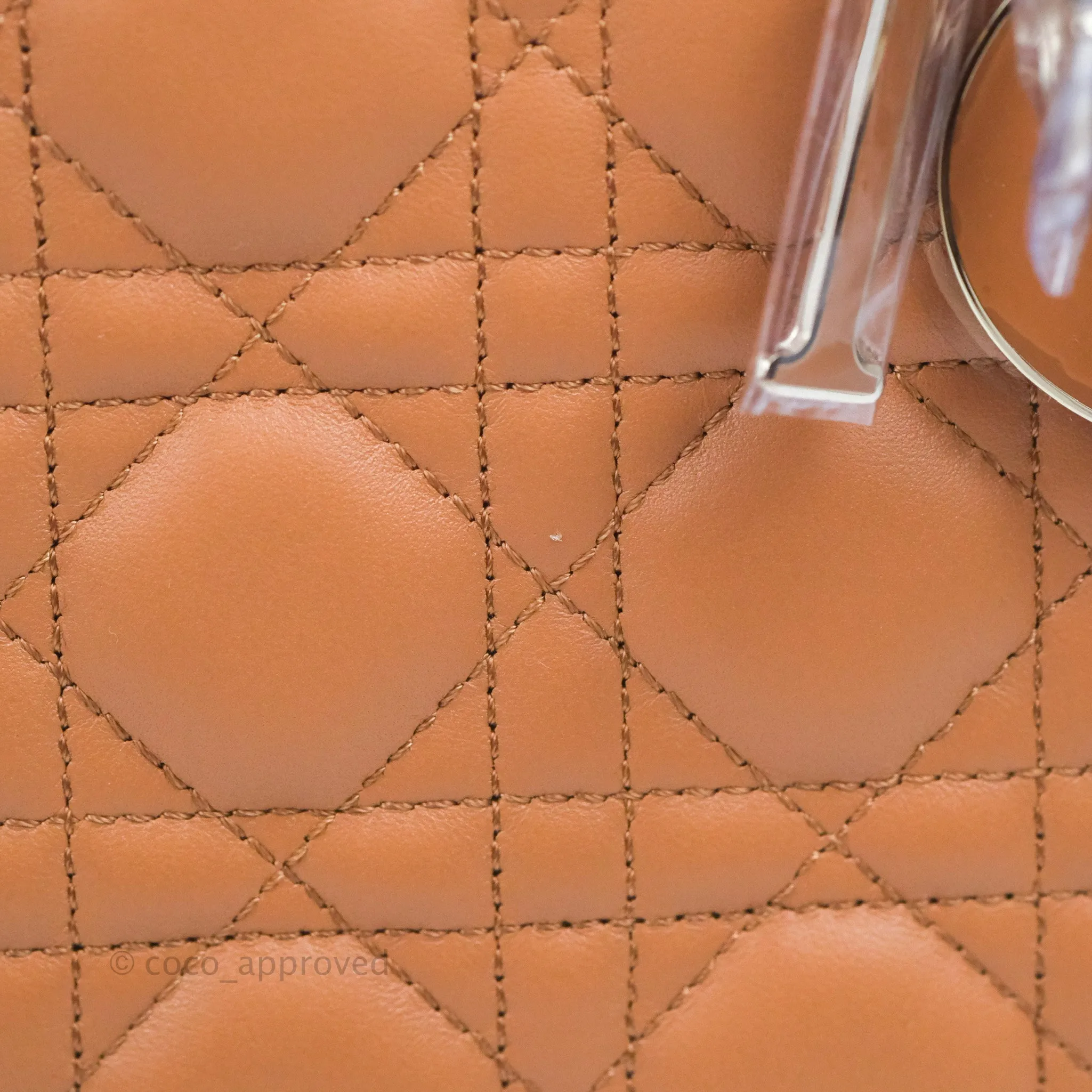 Christian Dior Medium Lady Dior Caramel Lambskin Gold Hardware