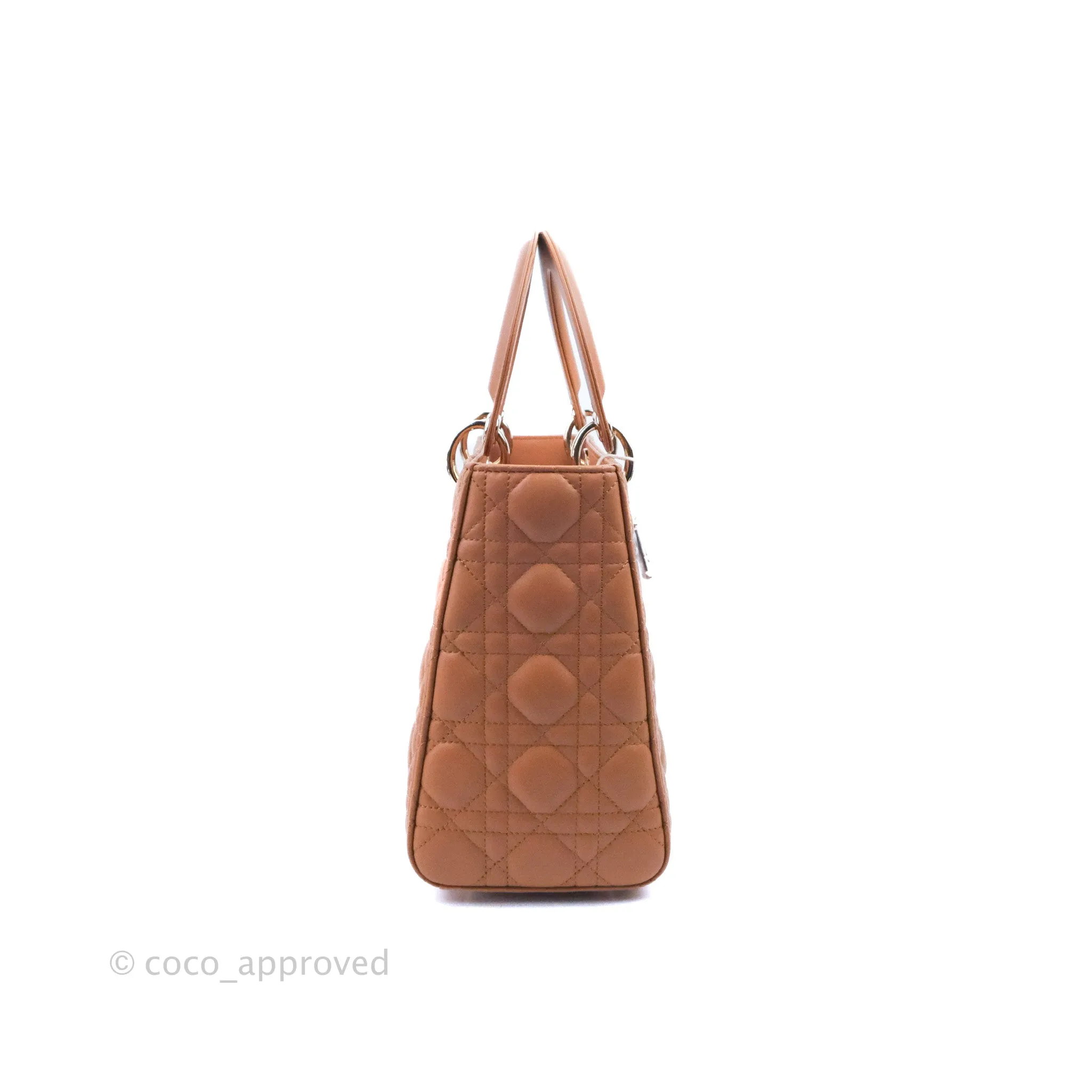 Christian Dior Medium Lady Dior Caramel Lambskin Gold Hardware