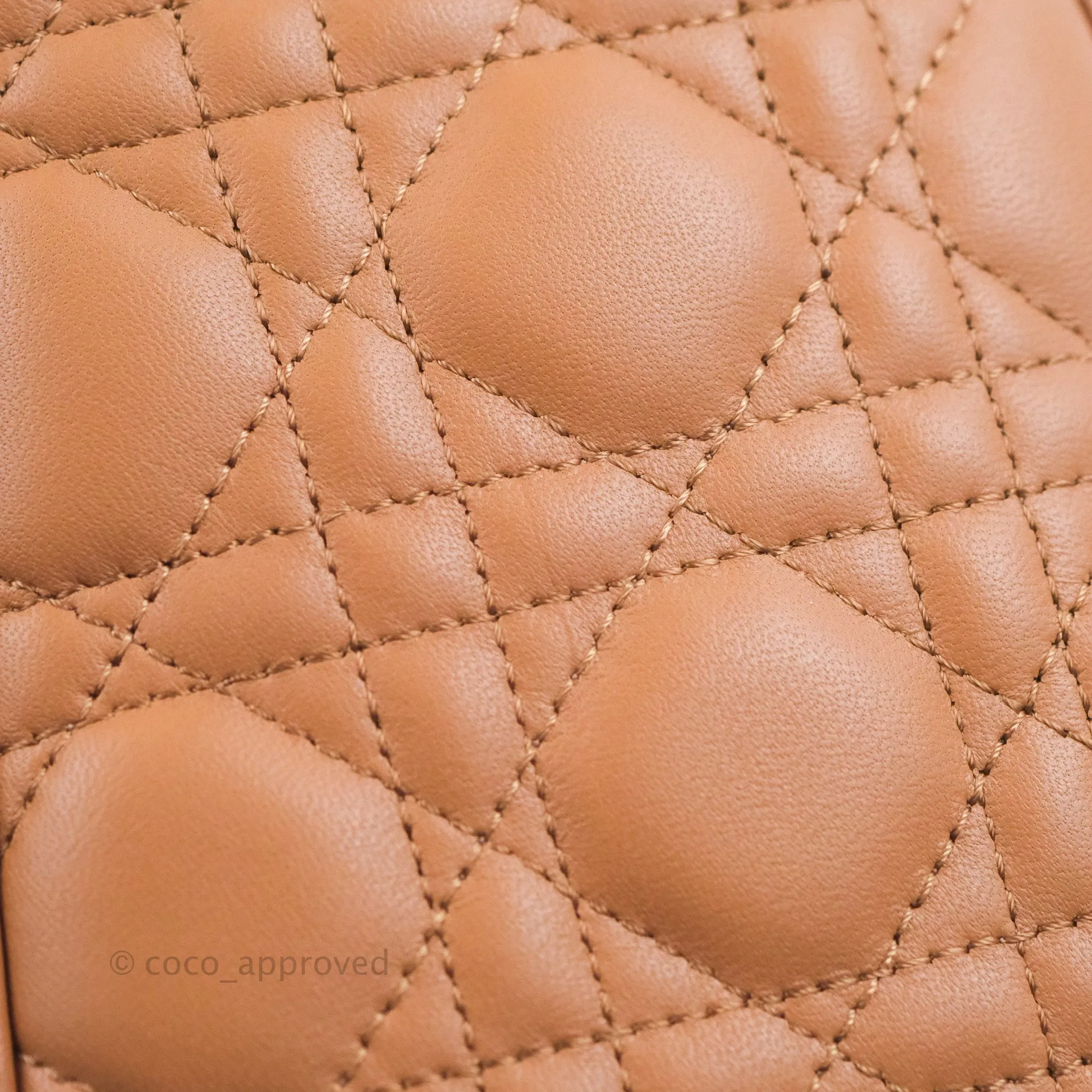 Christian Dior Medium Lady Dior Caramel Lambskin Gold Hardware