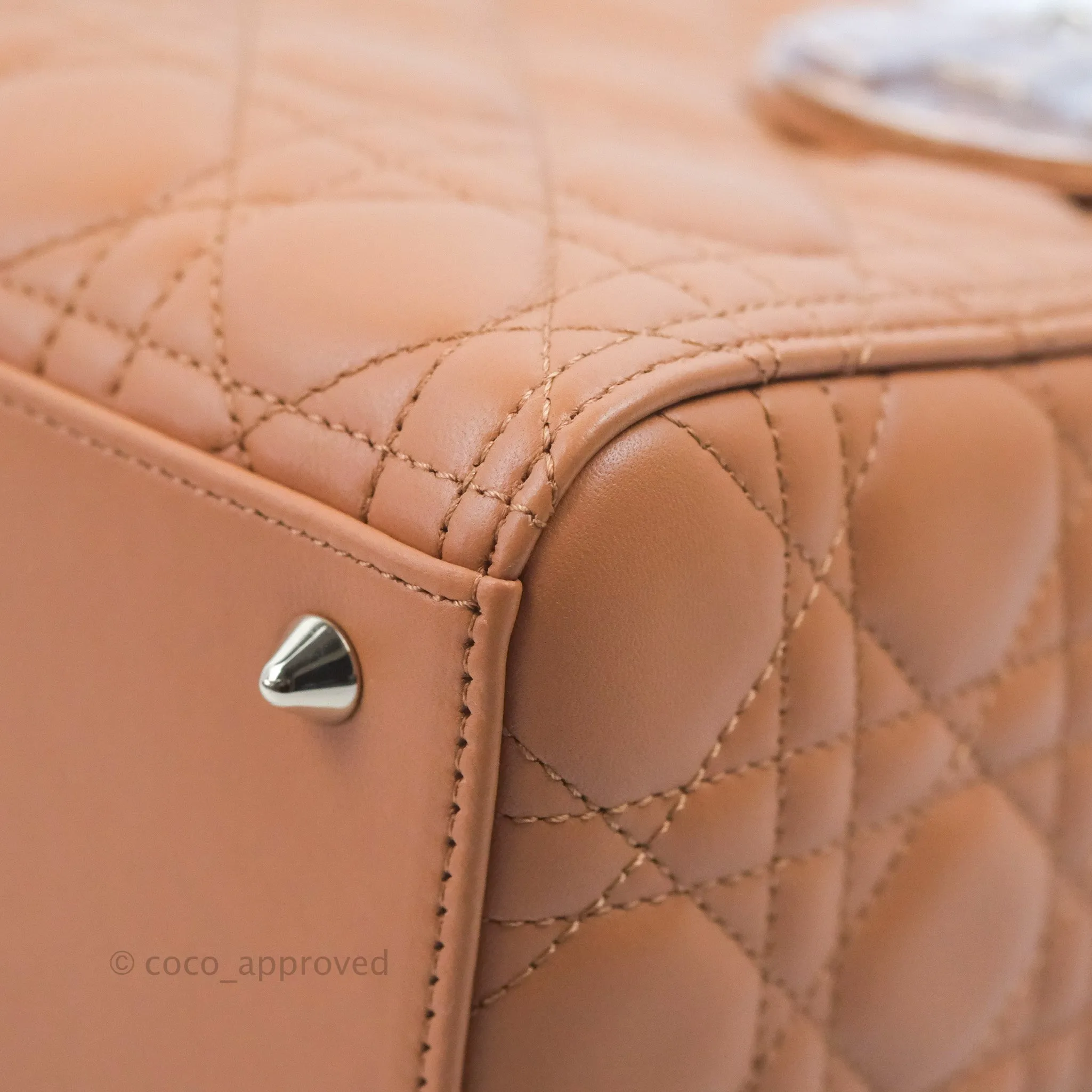 Christian Dior Medium Lady Dior Caramel Lambskin Gold Hardware