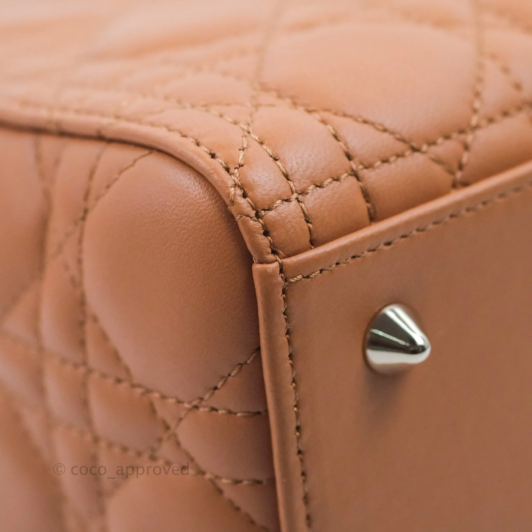 Christian Dior Medium Lady Dior Caramel Lambskin Gold Hardware
